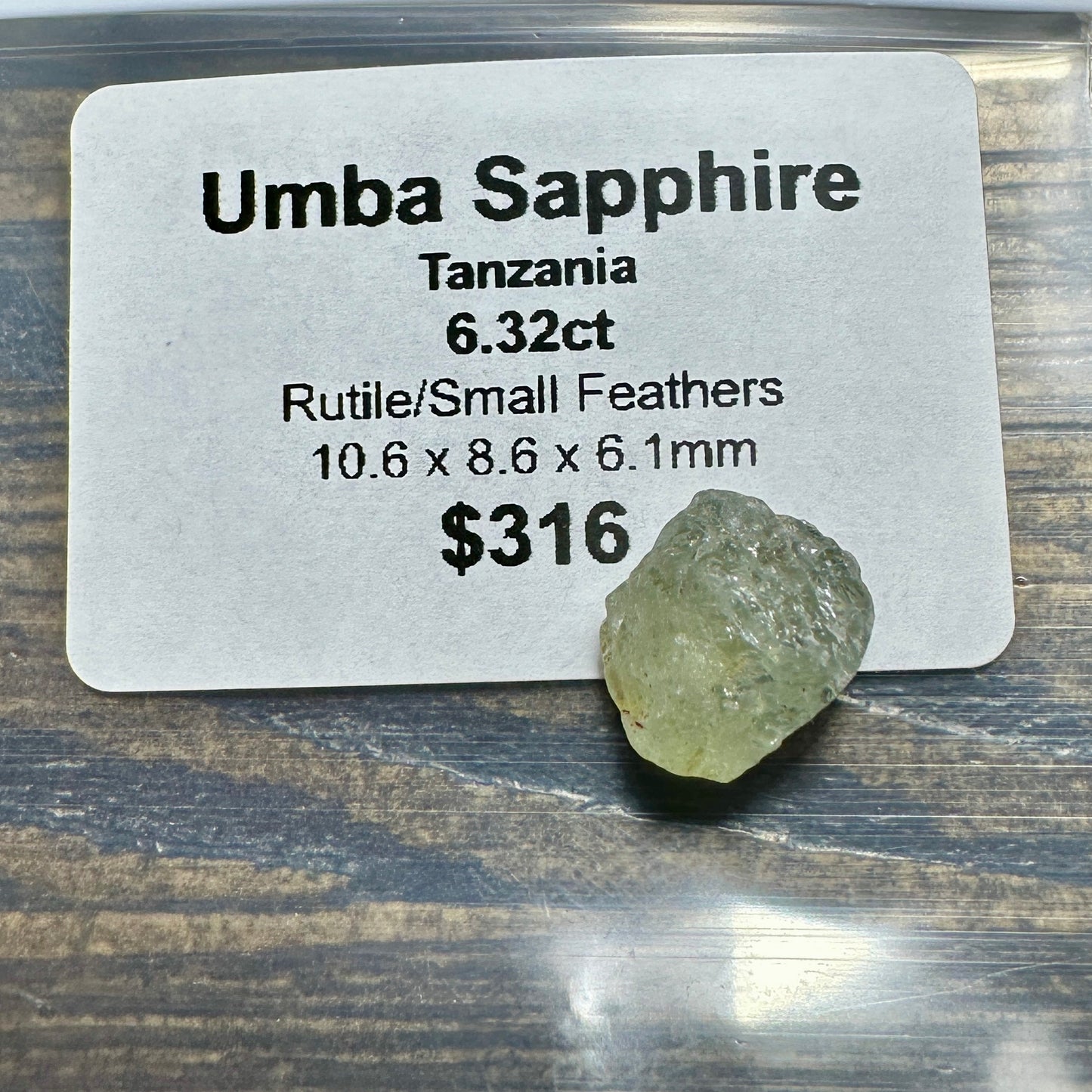 6.32ct UMBA SAPPHIRE Facet Rough