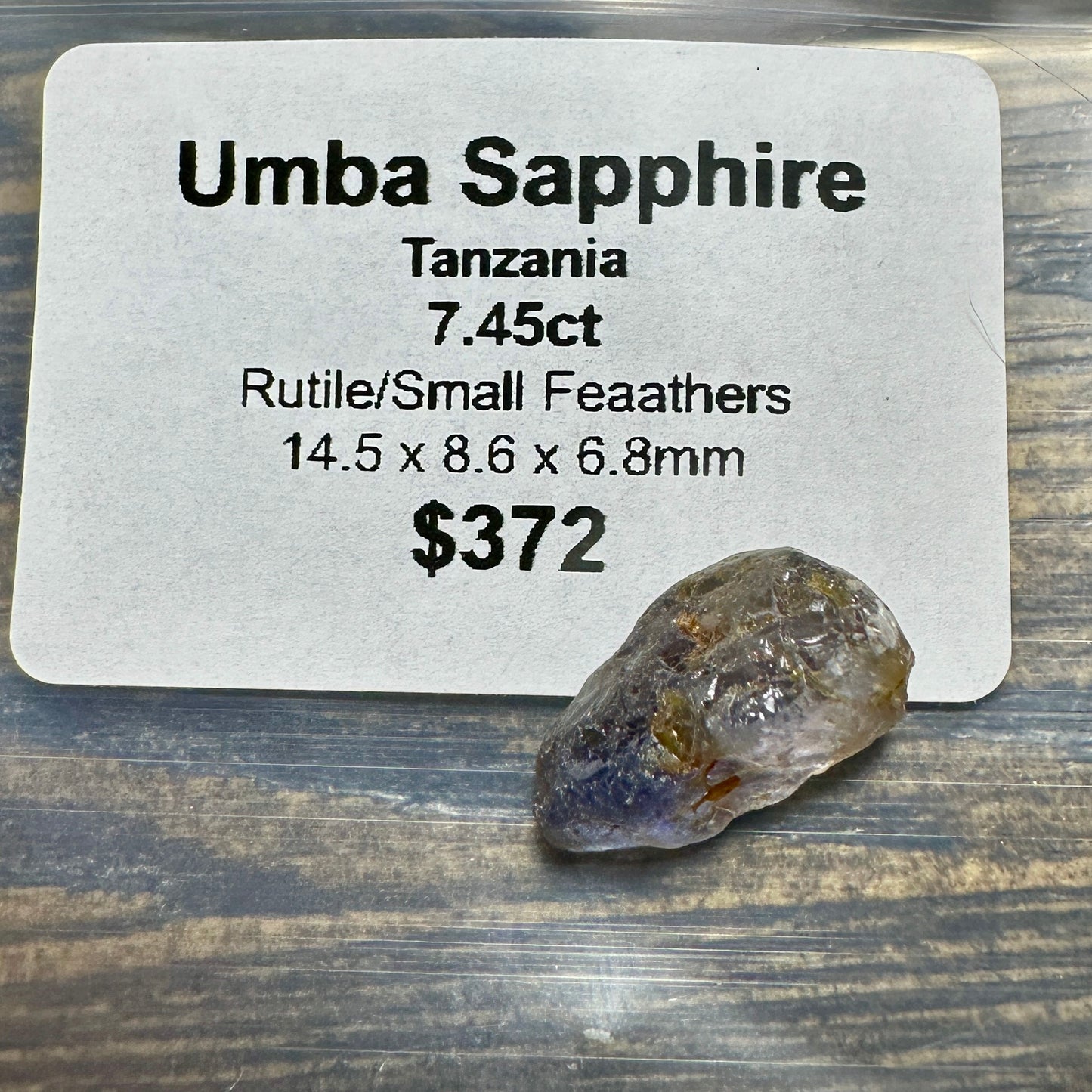 7.45ct UMBA SAPPHIRE Facet Rough