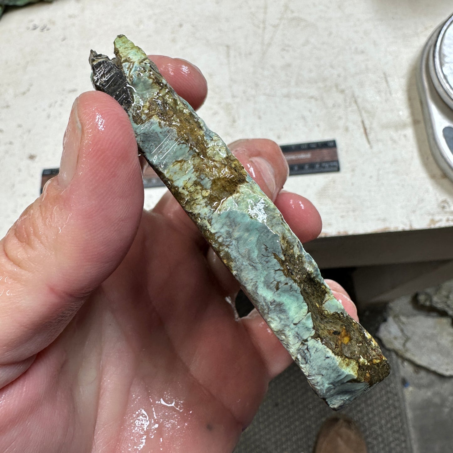 BROKEN ARROW VARISCITE Trimmed Rough Slab - 187 grams