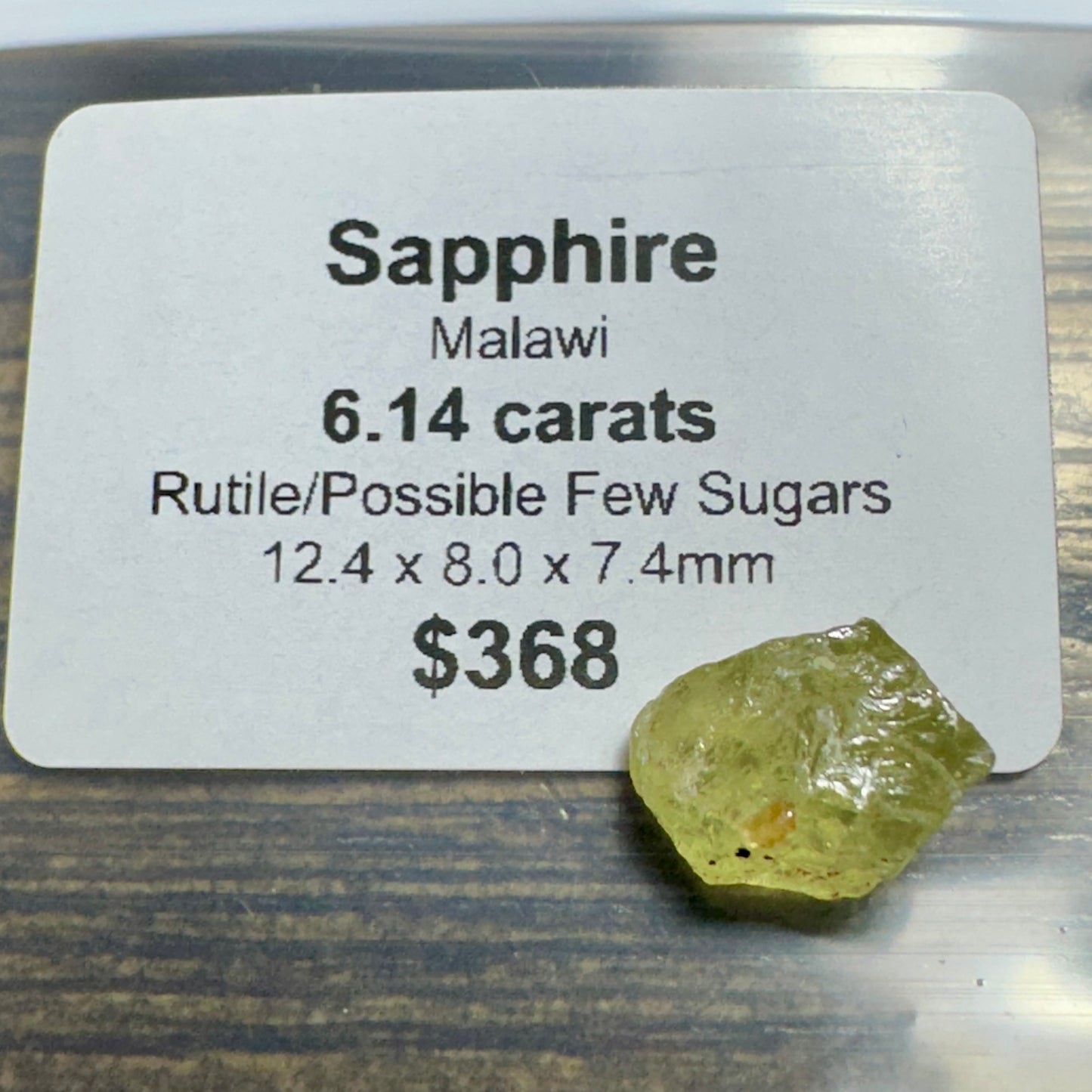 6.14ct MALAWI SAPPHIRE Facet Rough