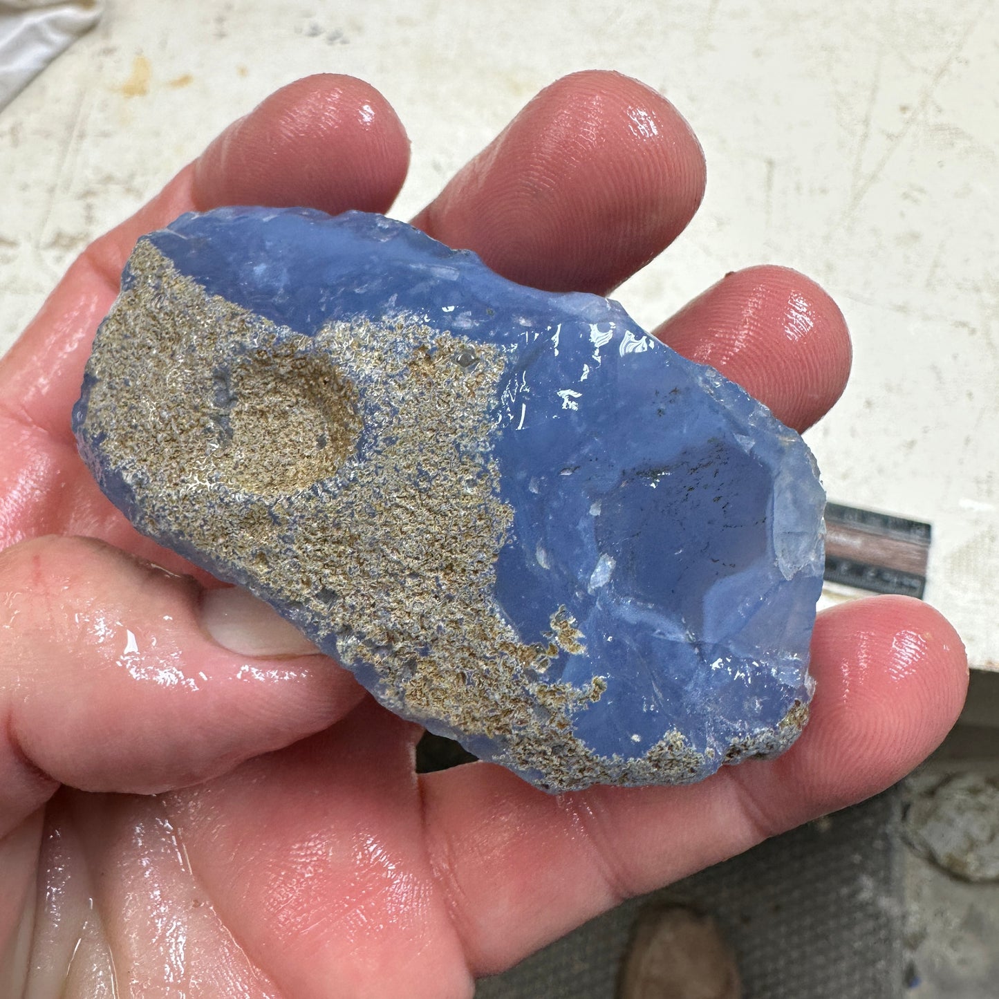 Ethiopian BLUE AGATE Rough - 162.8 grams