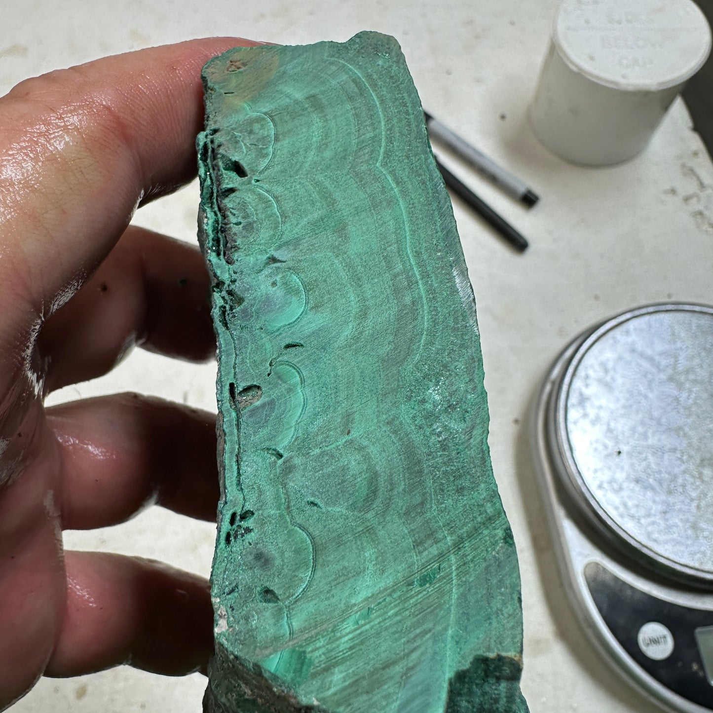 MALACHITE Faced Rough - 1.51 Pounds