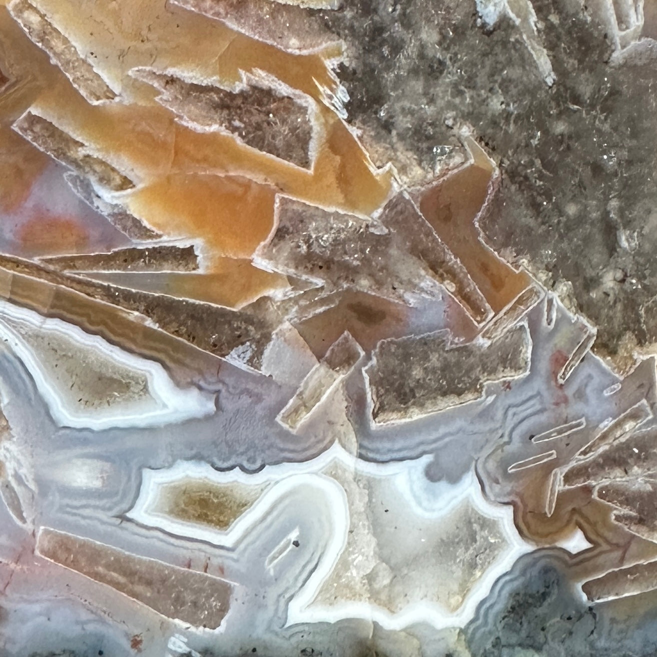 MOROCCAN STICK AGATE Faced Rough - 1.60 Pounds