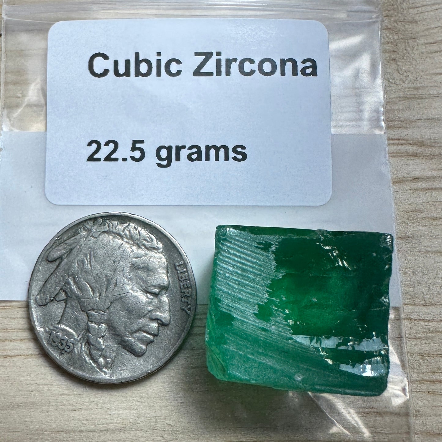 22.5 gram CUBIC ZIRCON Facet Rough