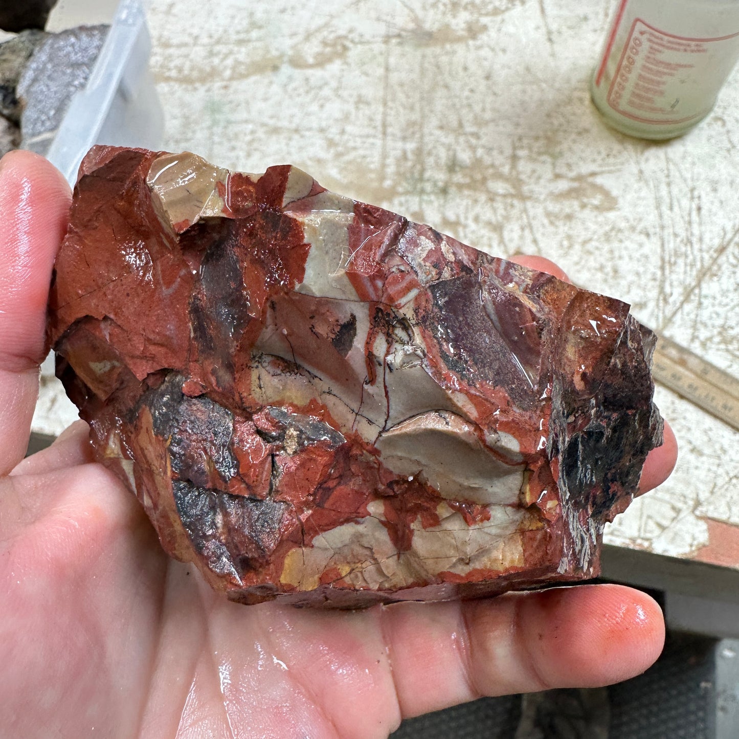 MESCALERO JASPER Faced Rough - 1.60 Pounds