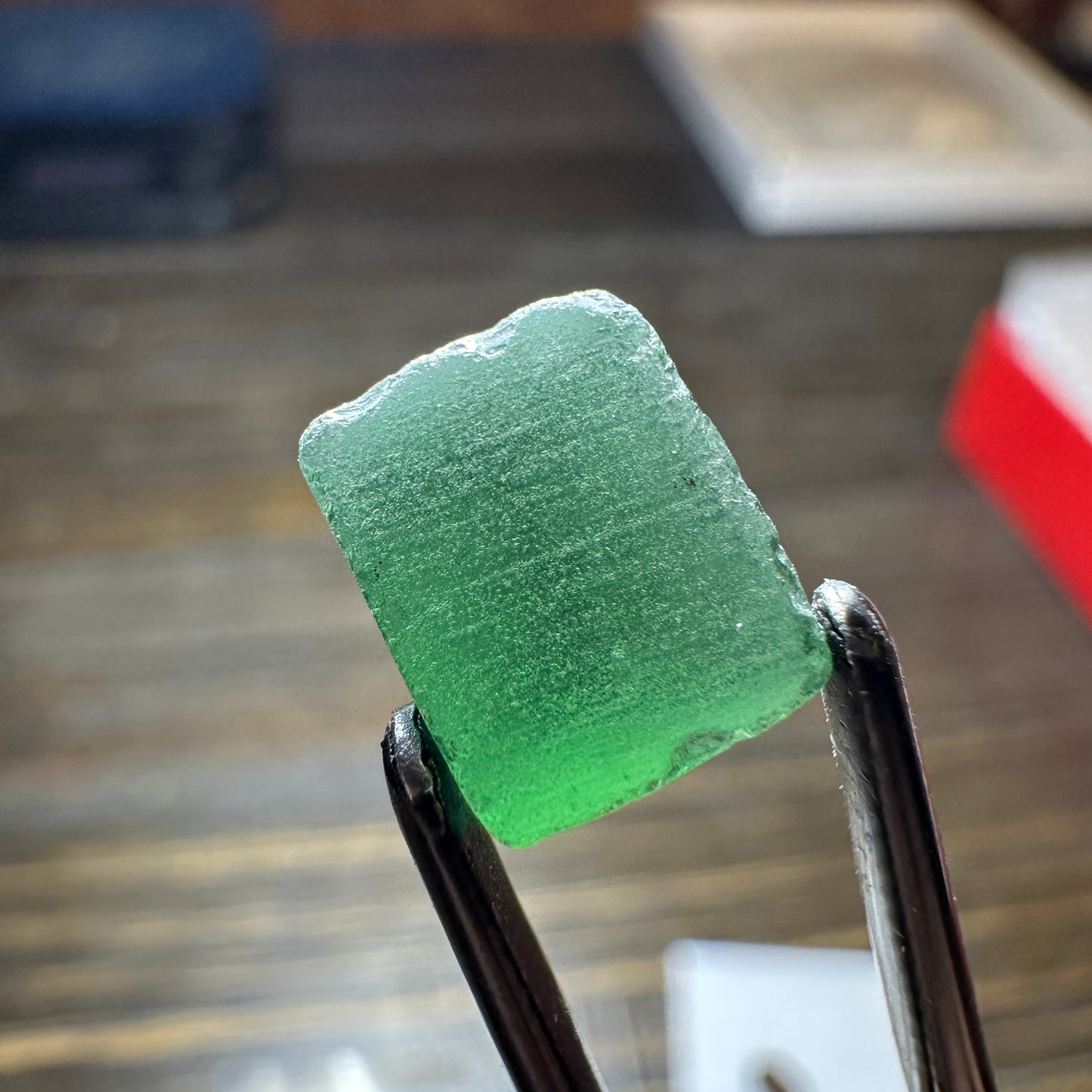 7.59ct GREEN APATITE Preformed Facet Rough