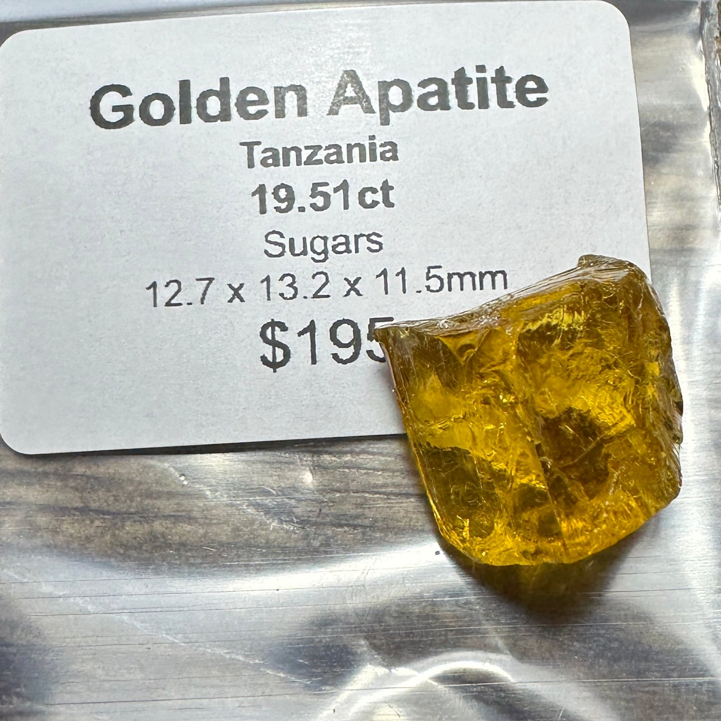 19.51ct GOLDEN APATITE Facet Rough