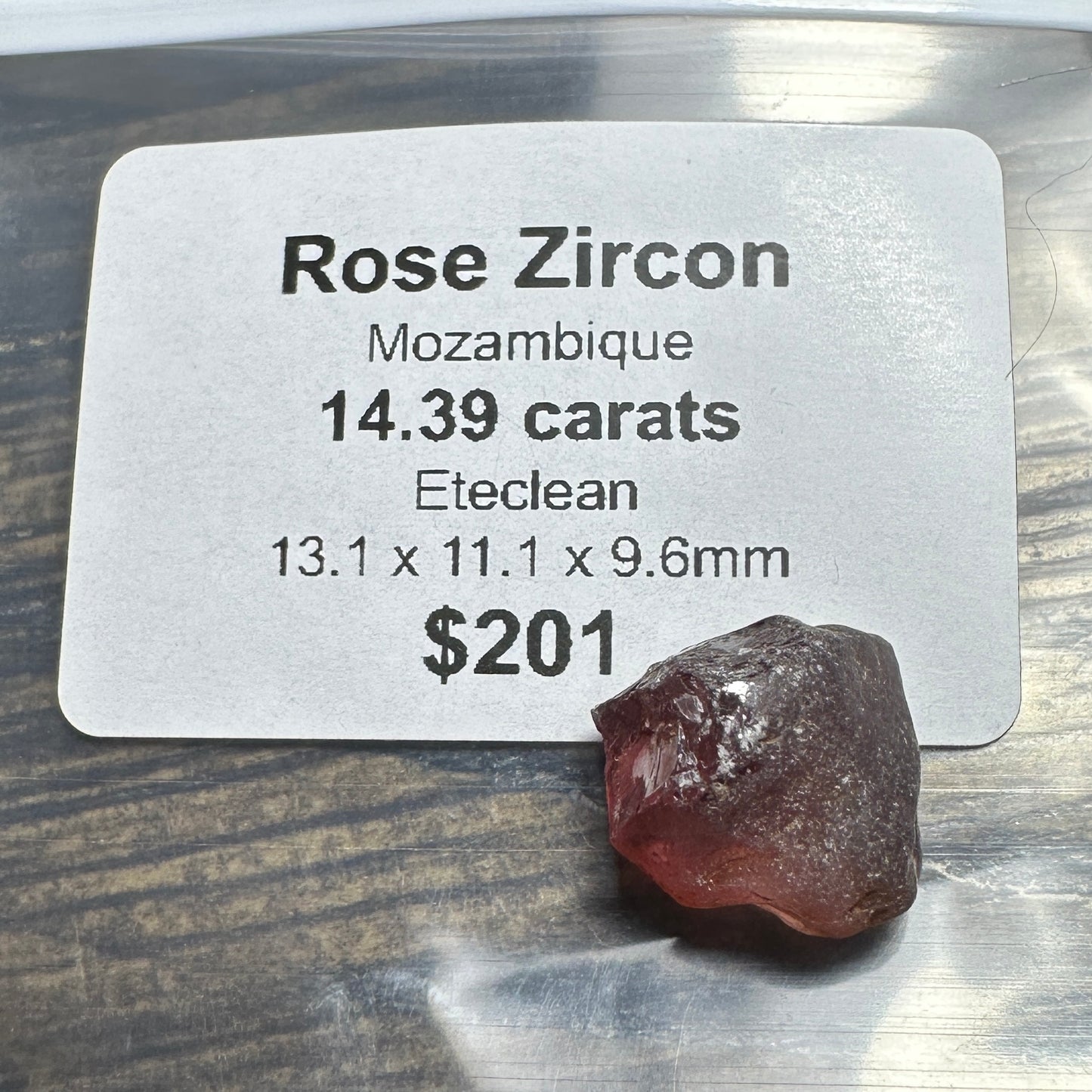 14.39ct ROSE ZIRCON Facet Rough