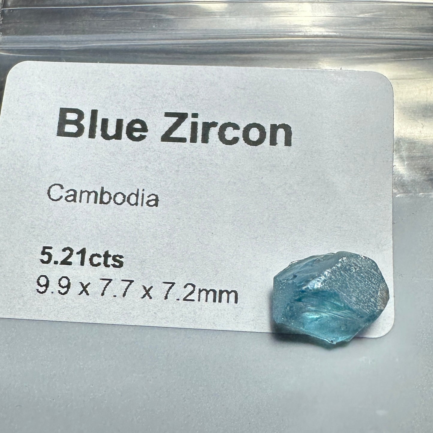 5.21ct BLUE ZIRCON Facet Rough