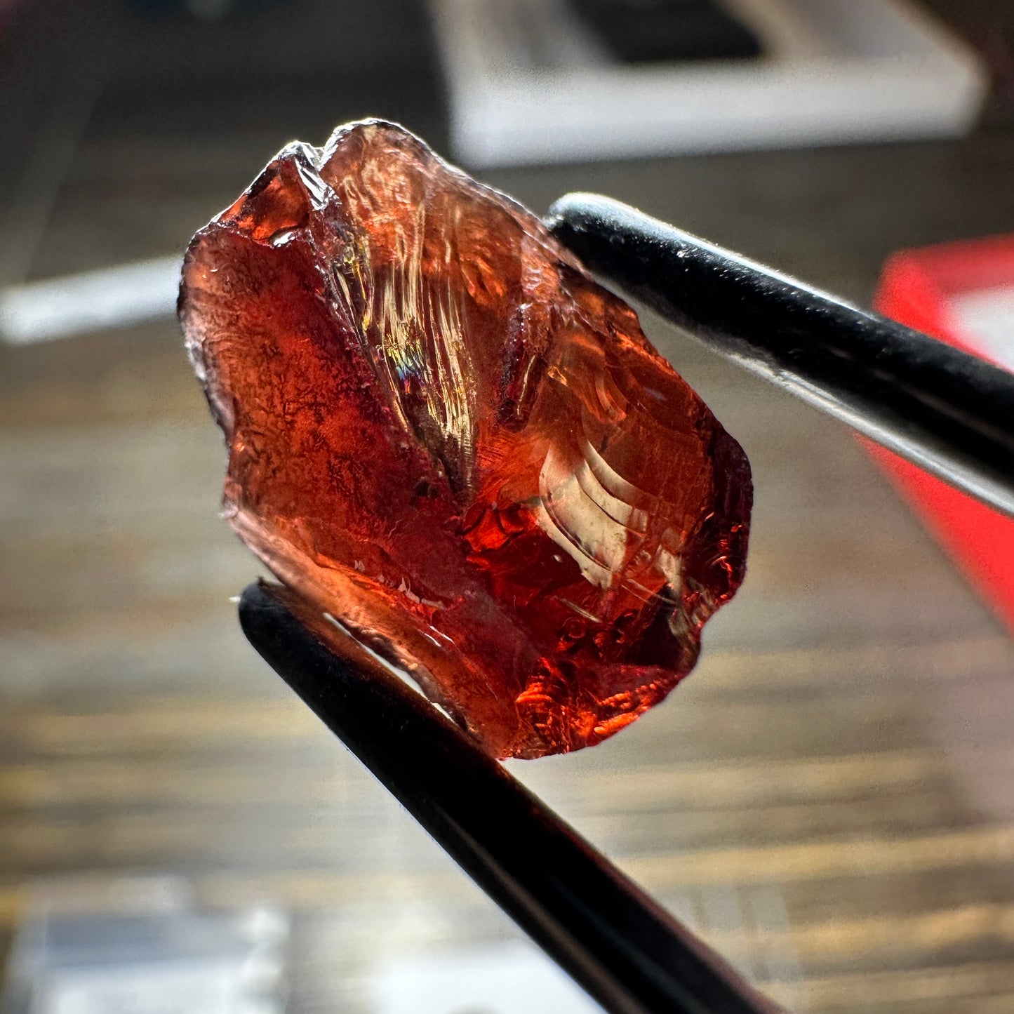 MALAYA GARNET 3pcs., 3.57g Facet Rough Parcel
