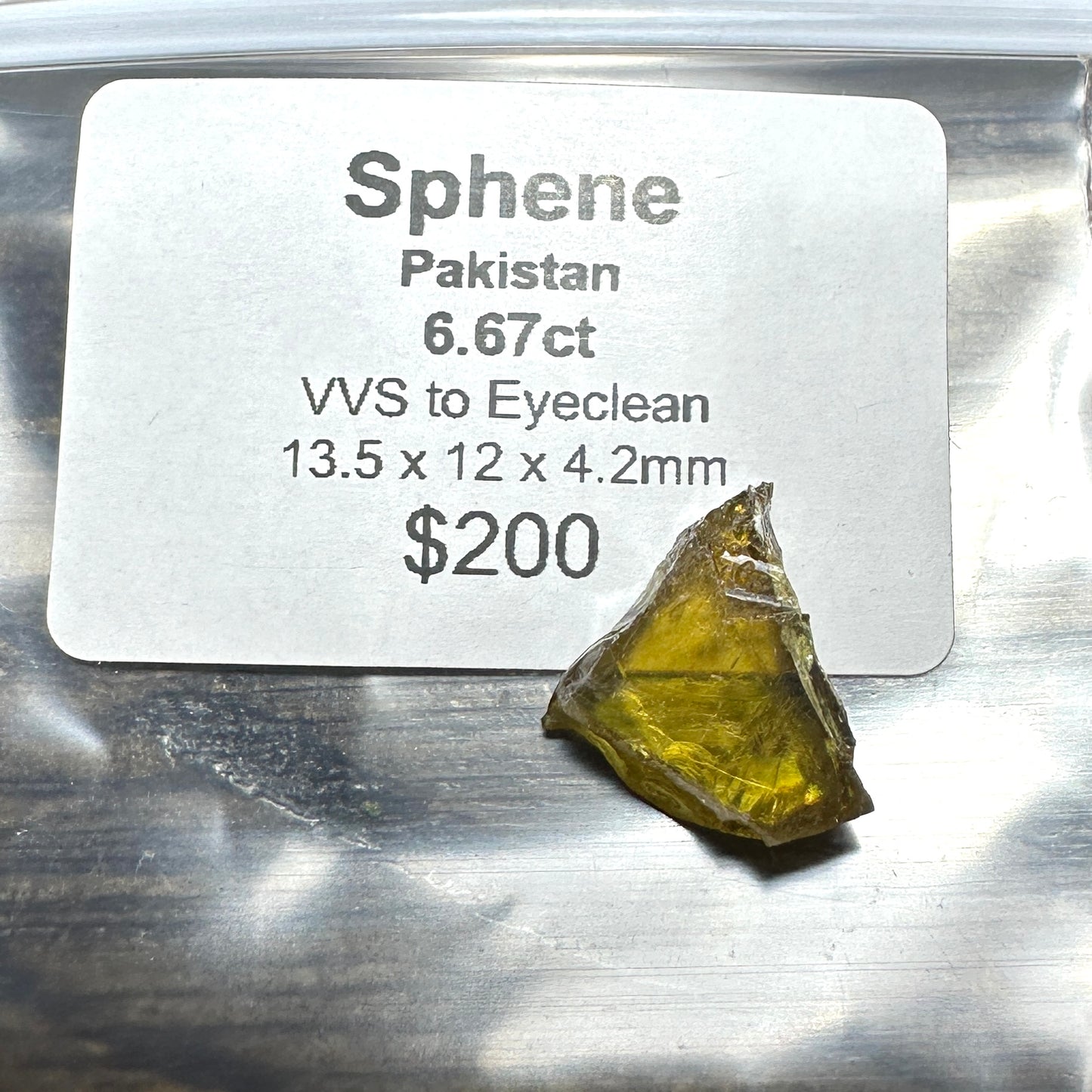 6.67ct SPHENE Facet Rough