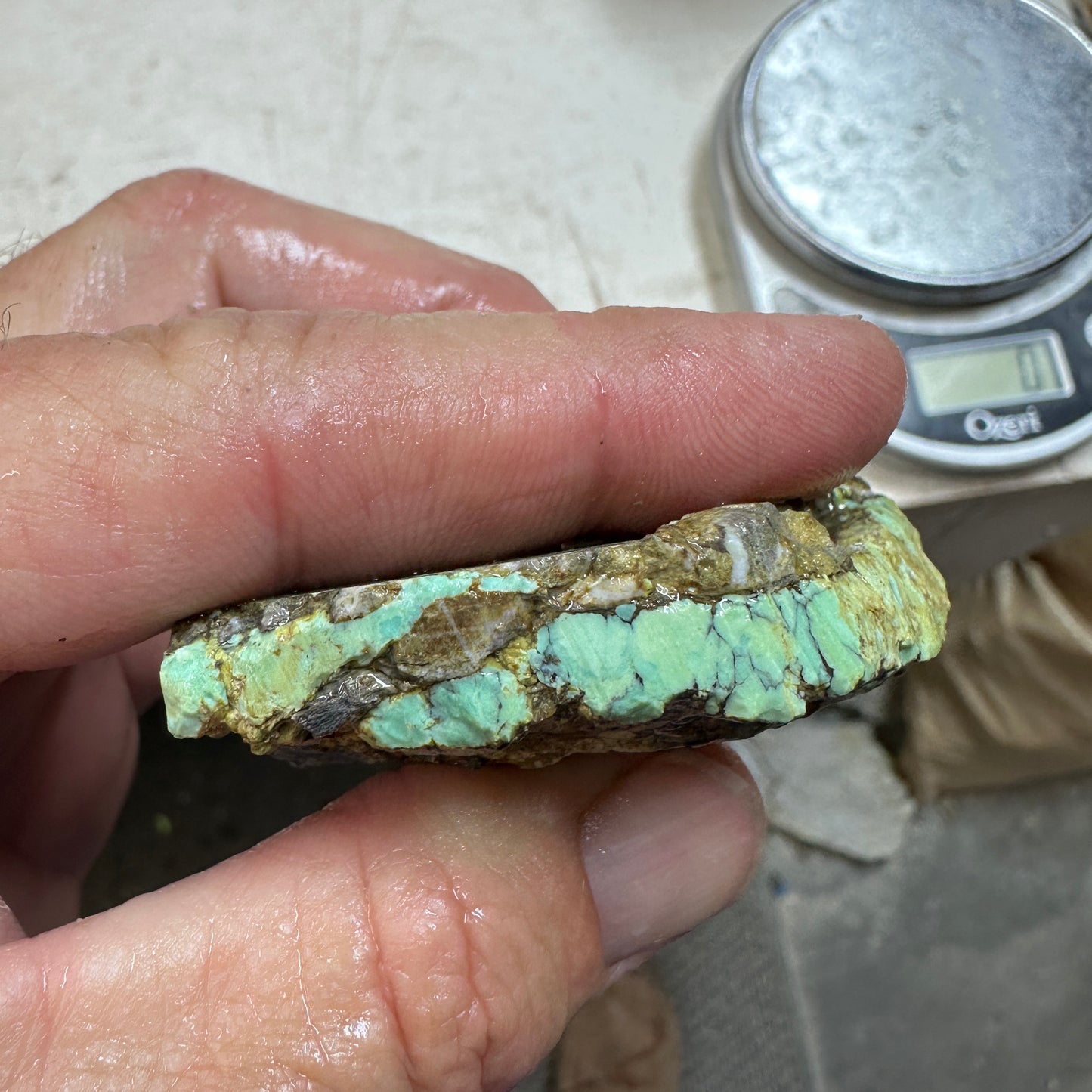 BROKEN ARROW VARISCITE Trimmed Rough Slab - 80 grams