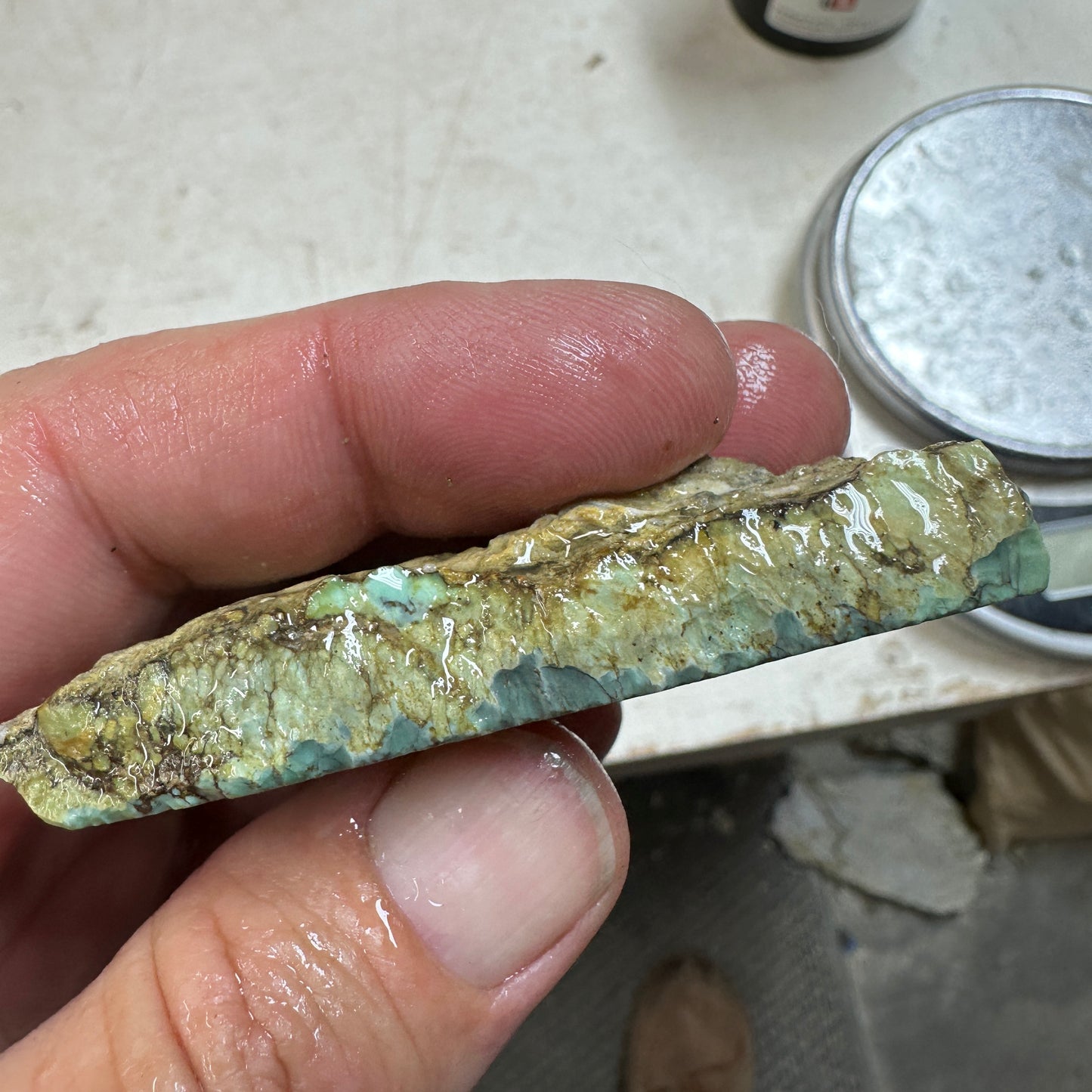 BROKEN ARROW VARISCITE Trimmed Rough Slab - 69 grams