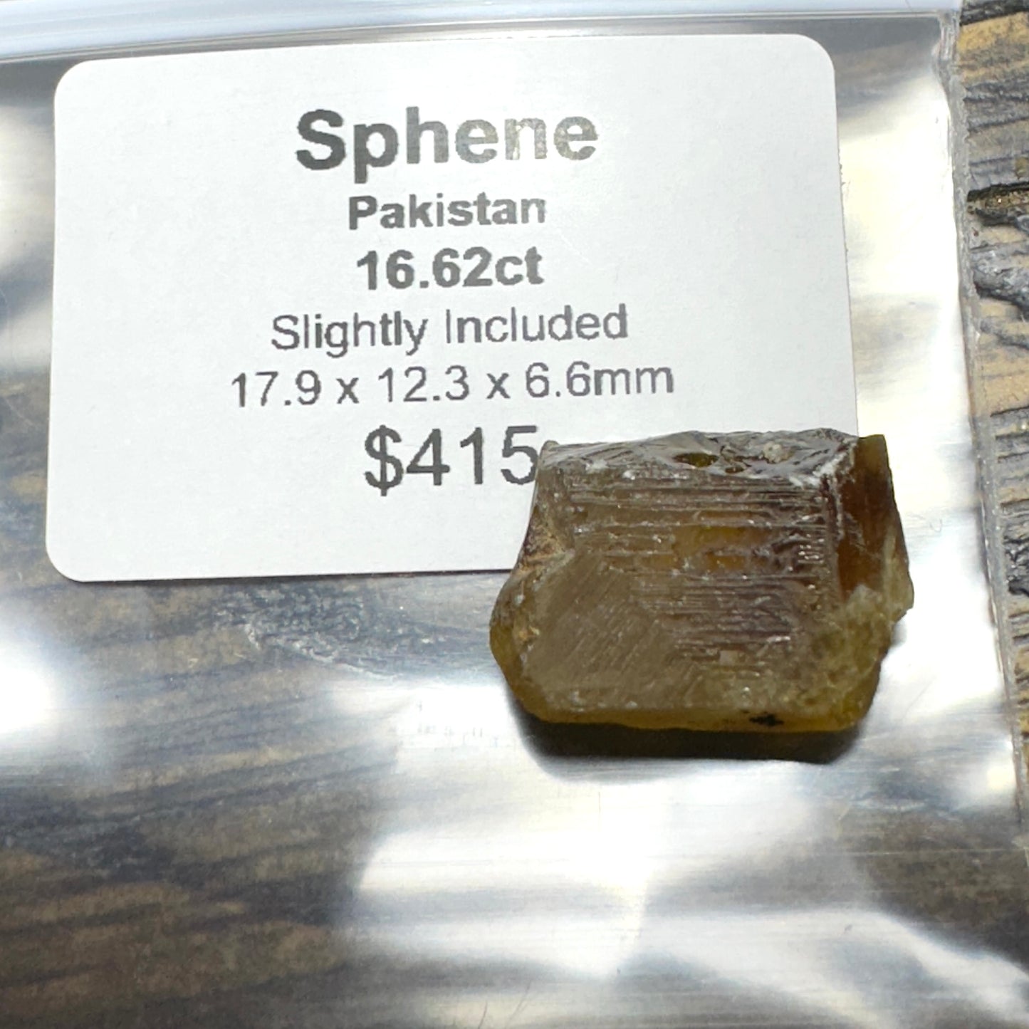 16.62ct SPHENE Facet Rough