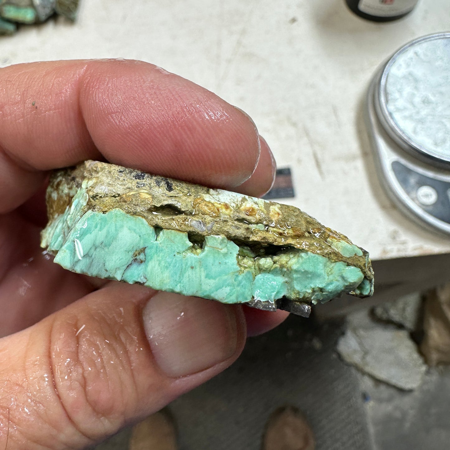 BROKEN ARROW VARISCITE Trimmed Rough Slab - 85 grams
