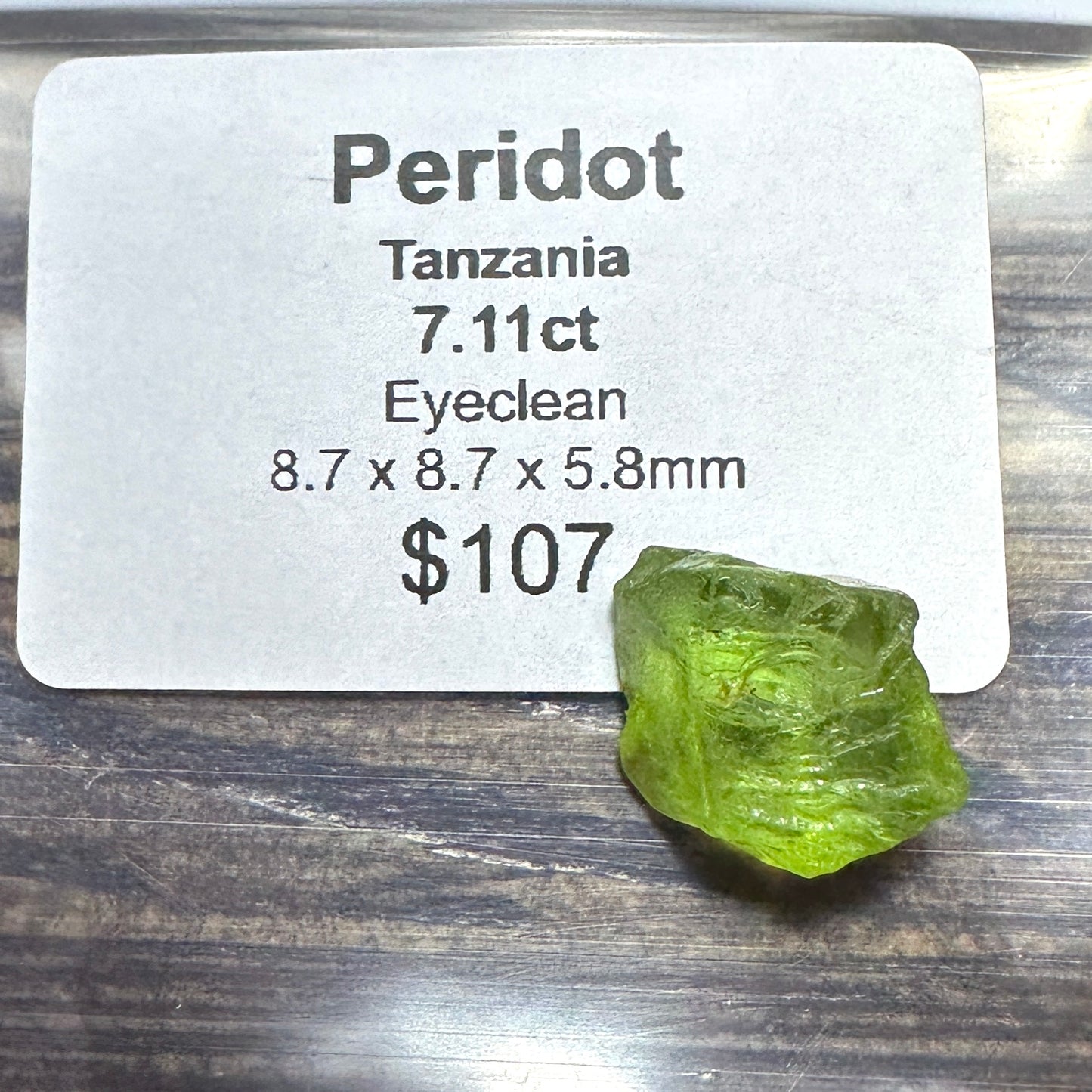 7.11ct Tanzania PERIDOT Facet Rough