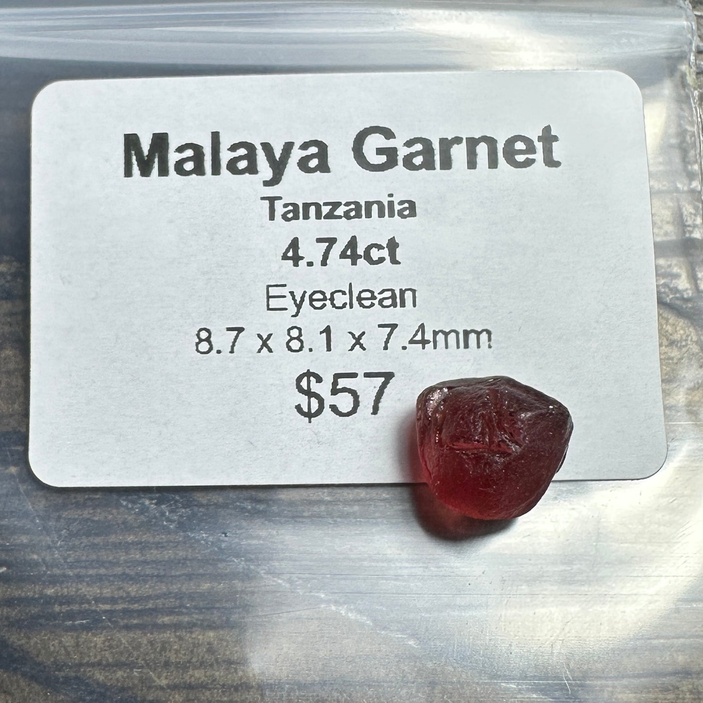 4.74ct MALAYA GARNET Facet Rough