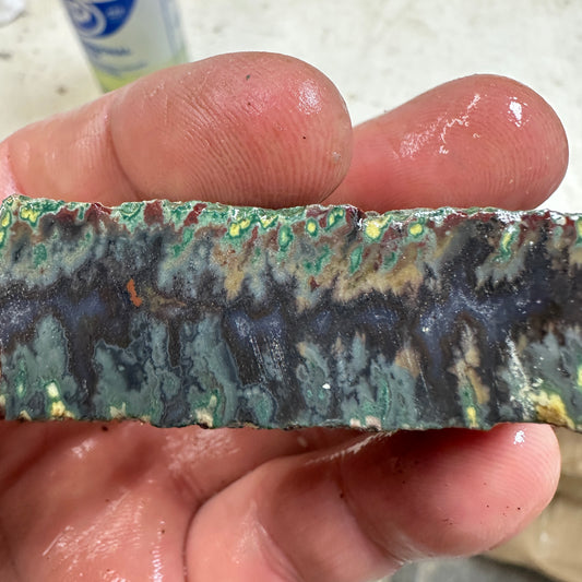 IDAHO WILDFIRE PLUME AGATE Faced Rough - 3.14oz