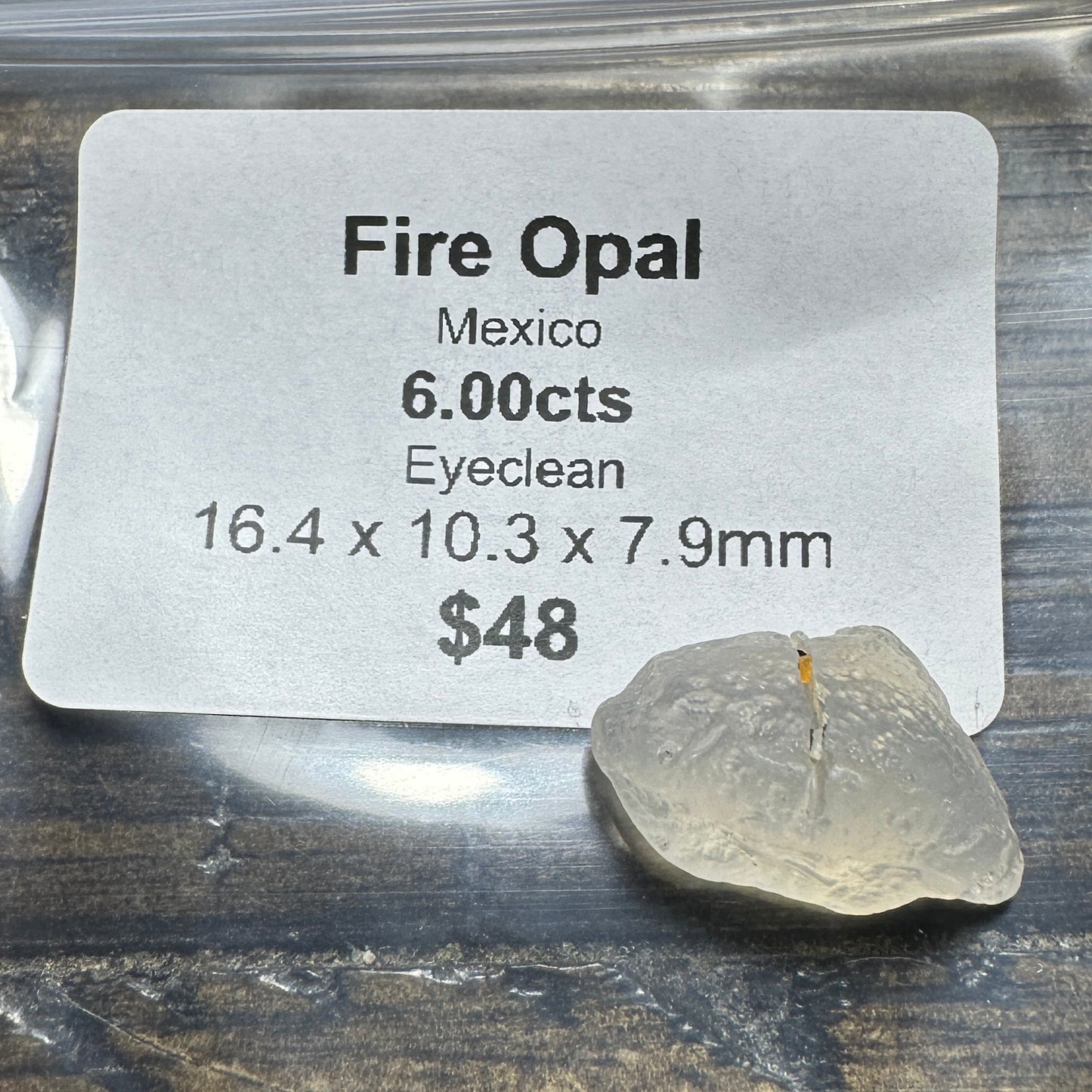 6.00ct Mexican FIRE OPAL Facet Rough