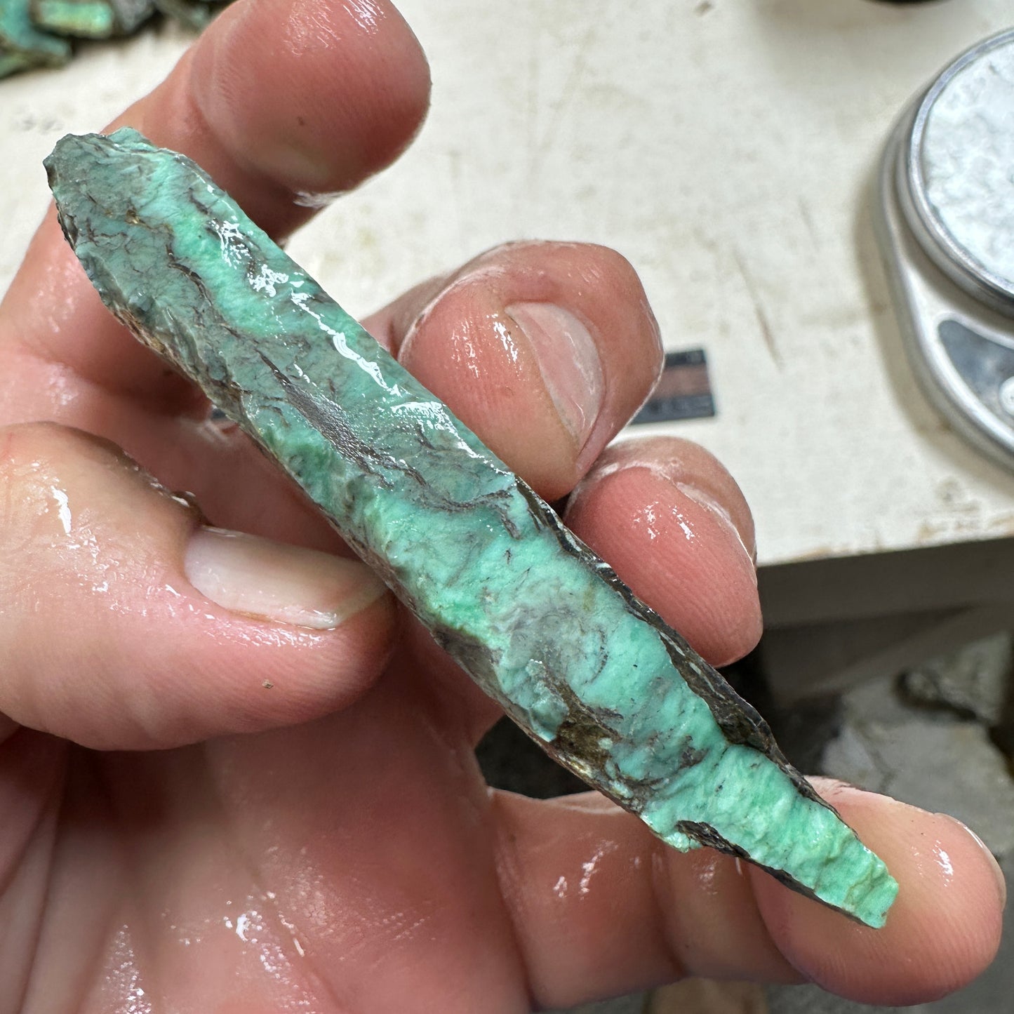 BROKEN ARROW VARISCITE Trimmed Rough Slab - 83 grams