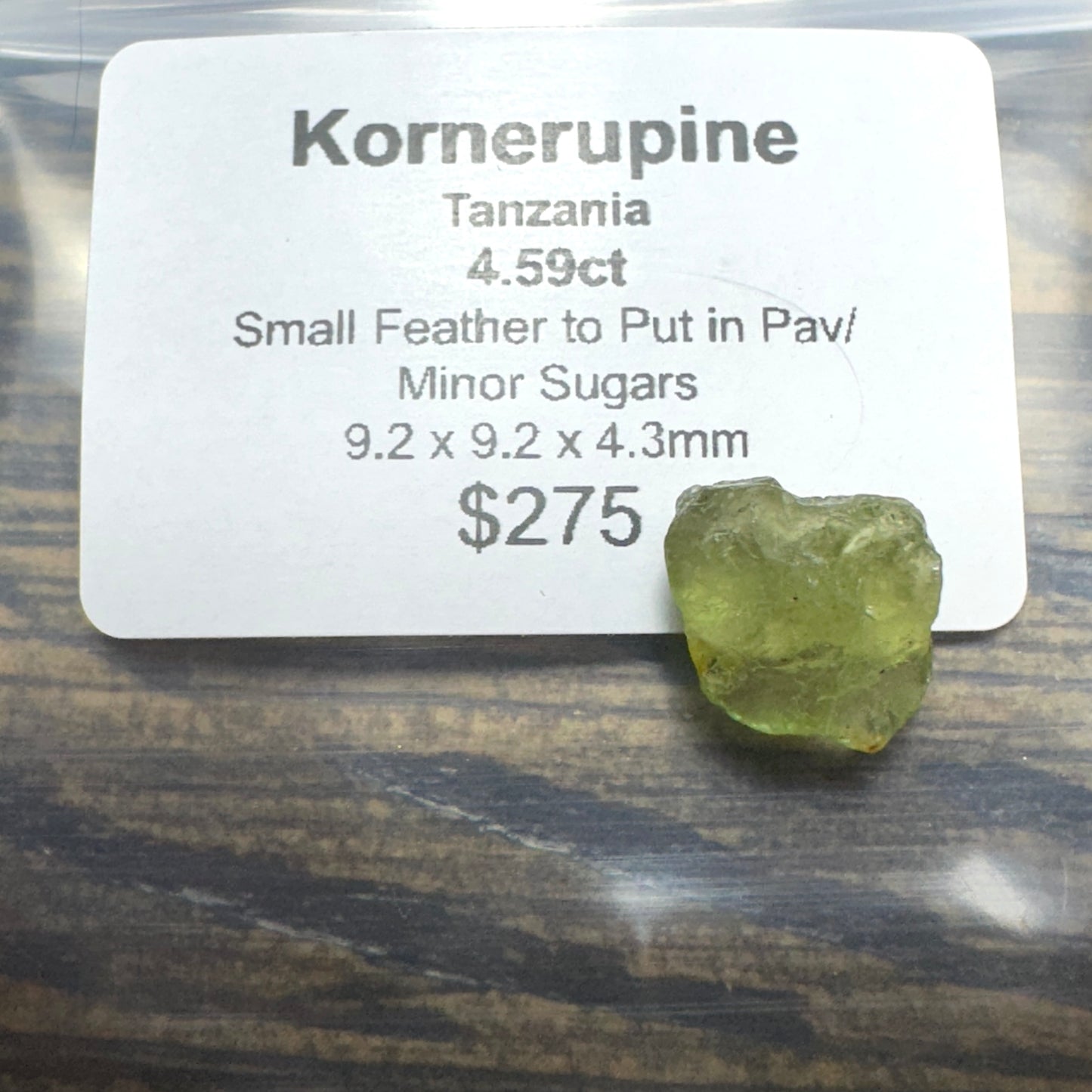 4.59ct Vanadium KORNERUPINE Facet Rough