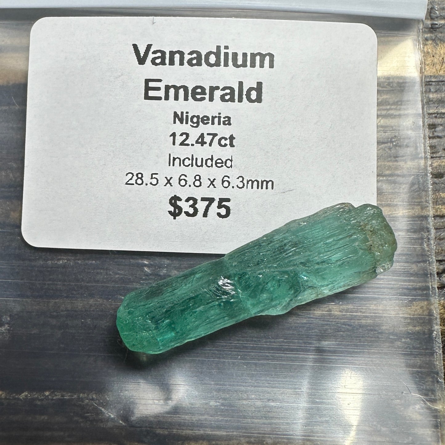 12.47ct VANADIUM EMERALD Facet Rough