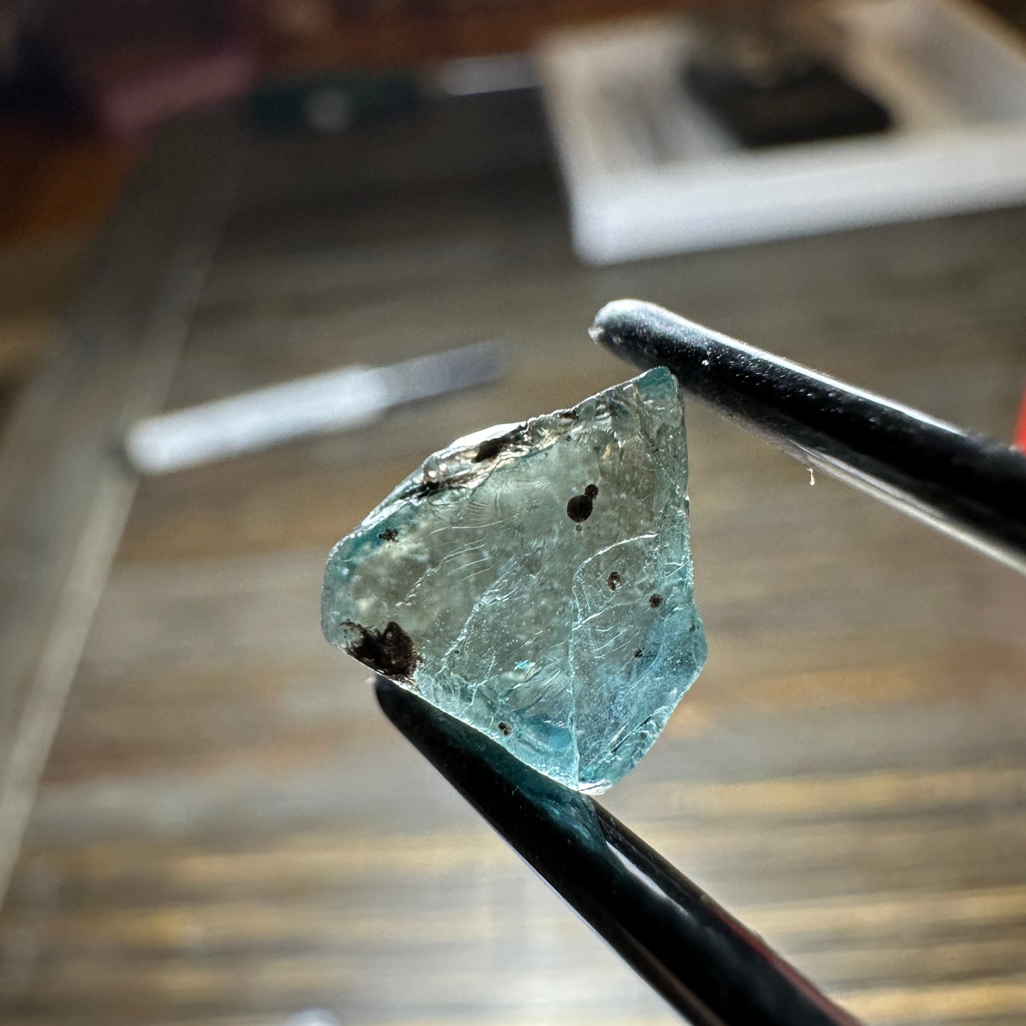 BLUE ZIRCON 3pcs., 3.53g Facet Rough Parcel