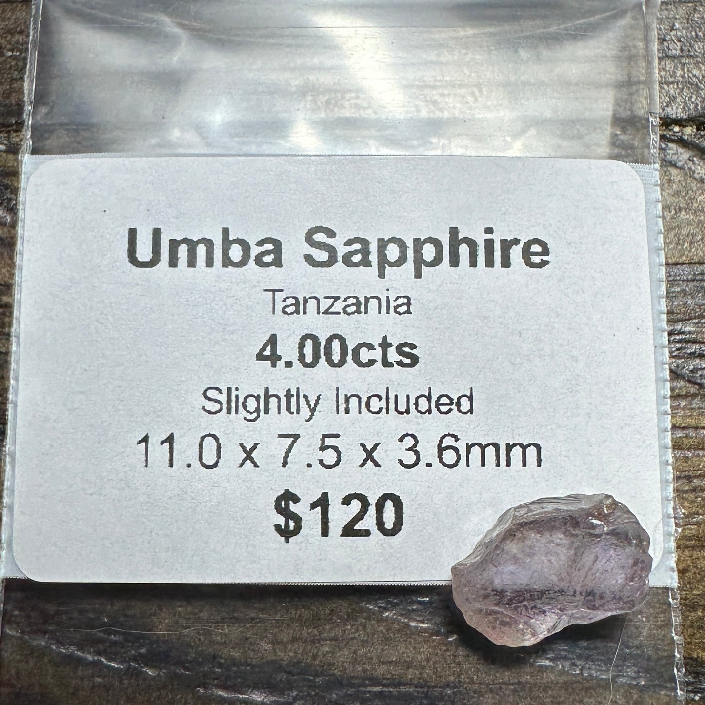 4.00ct UMBA SAPPHIRE Facet Rough