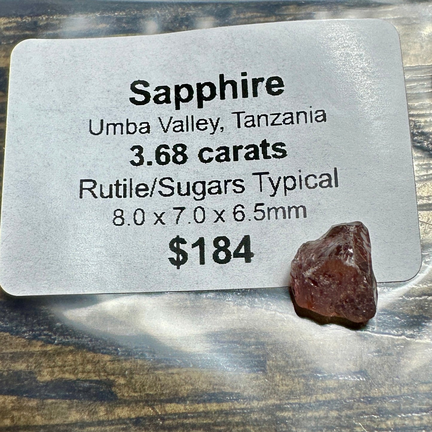 3.68ct UMBA SAPPHIRE Facet Rough