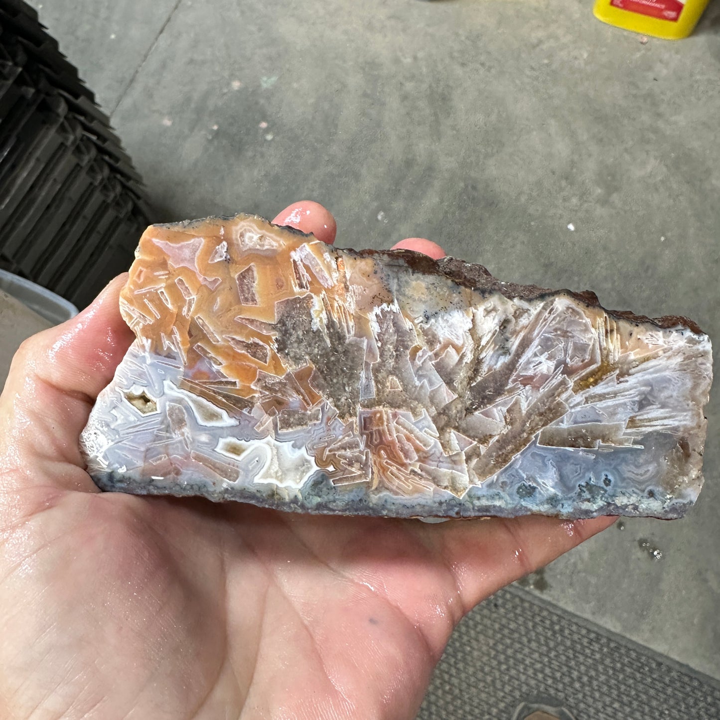 MOROCCAN STICK AGATE Faced Rough - 1.60 Pounds
