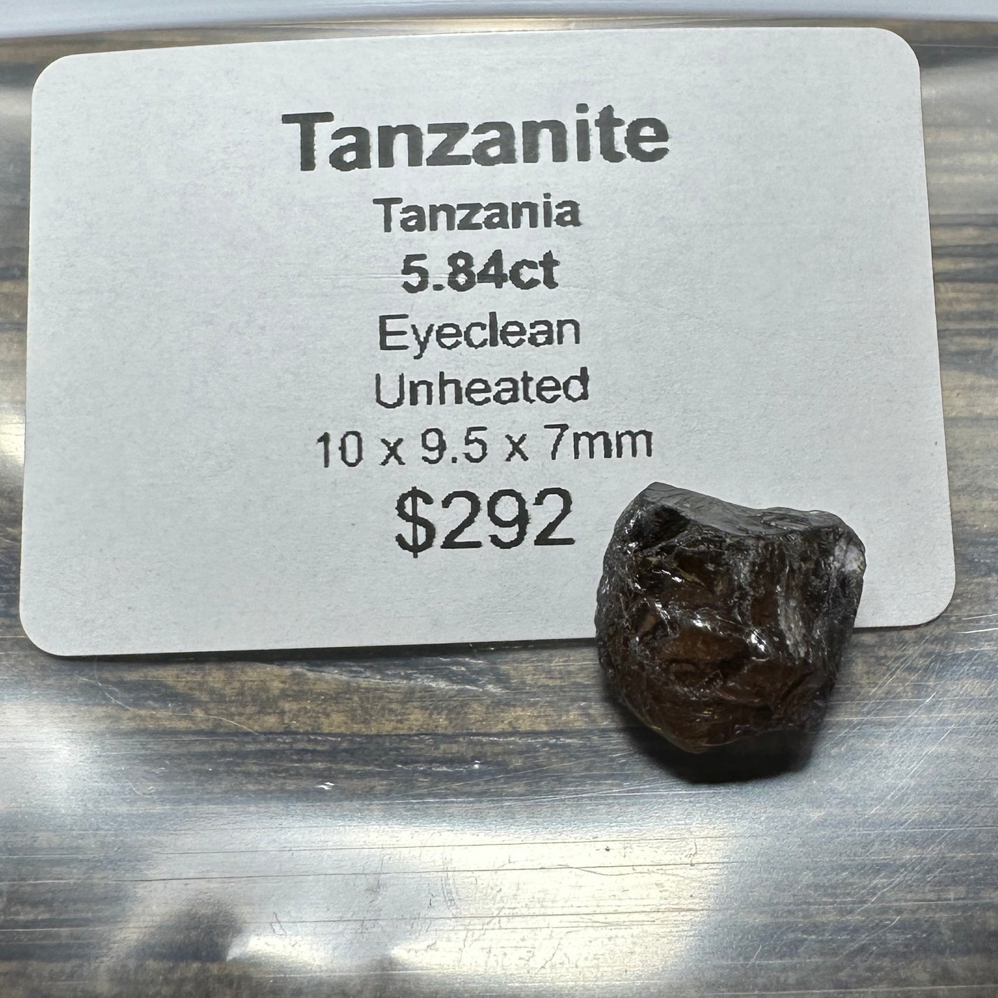 5.84ct unheated TANZANITE Facet Rough