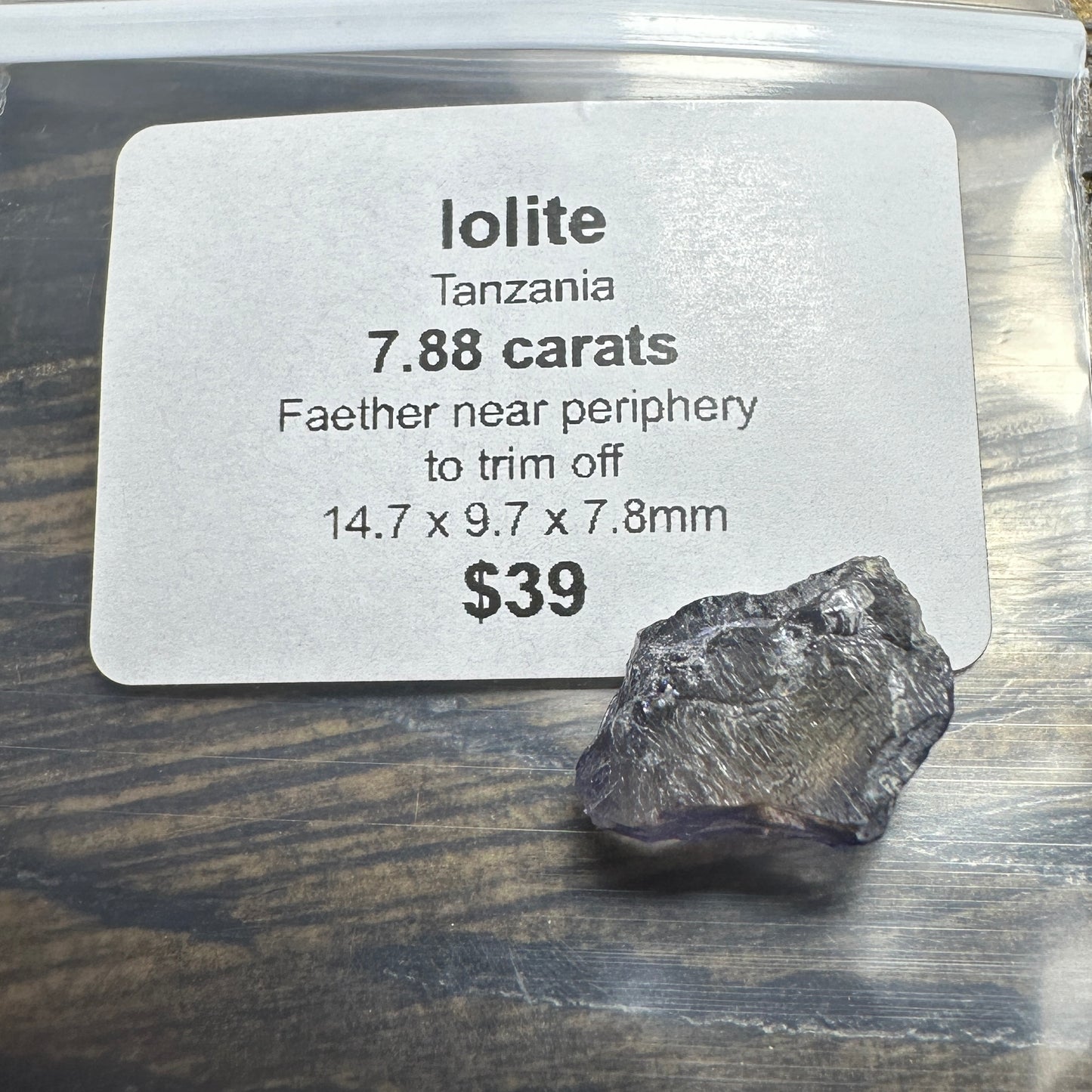 7.88ct IOLITE Facet Rough