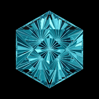 'Brilliant Frosted Hex' Hexagon Cut Faceting Design