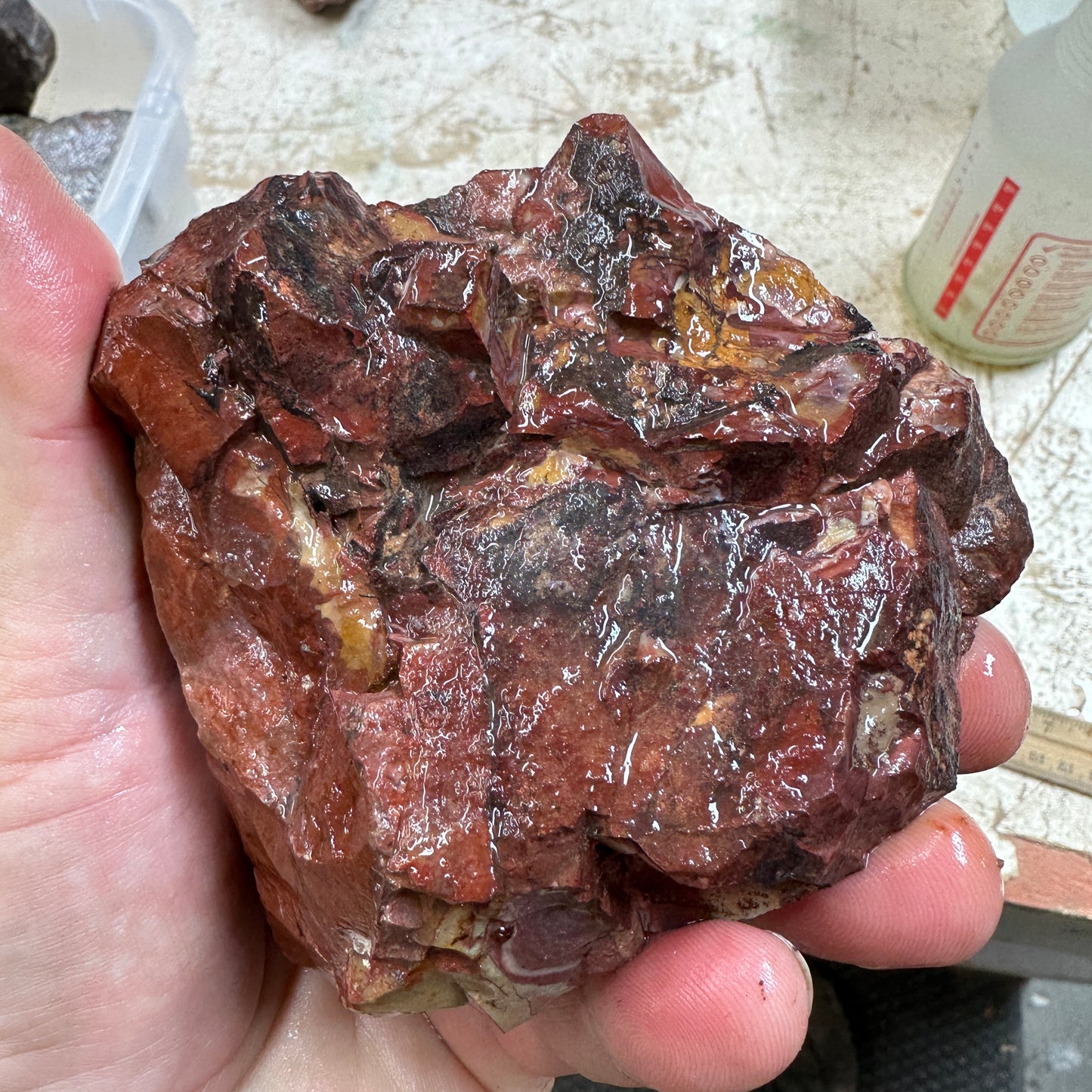 MESCALERO JASPER Faced Rough - 1.58 Pounds