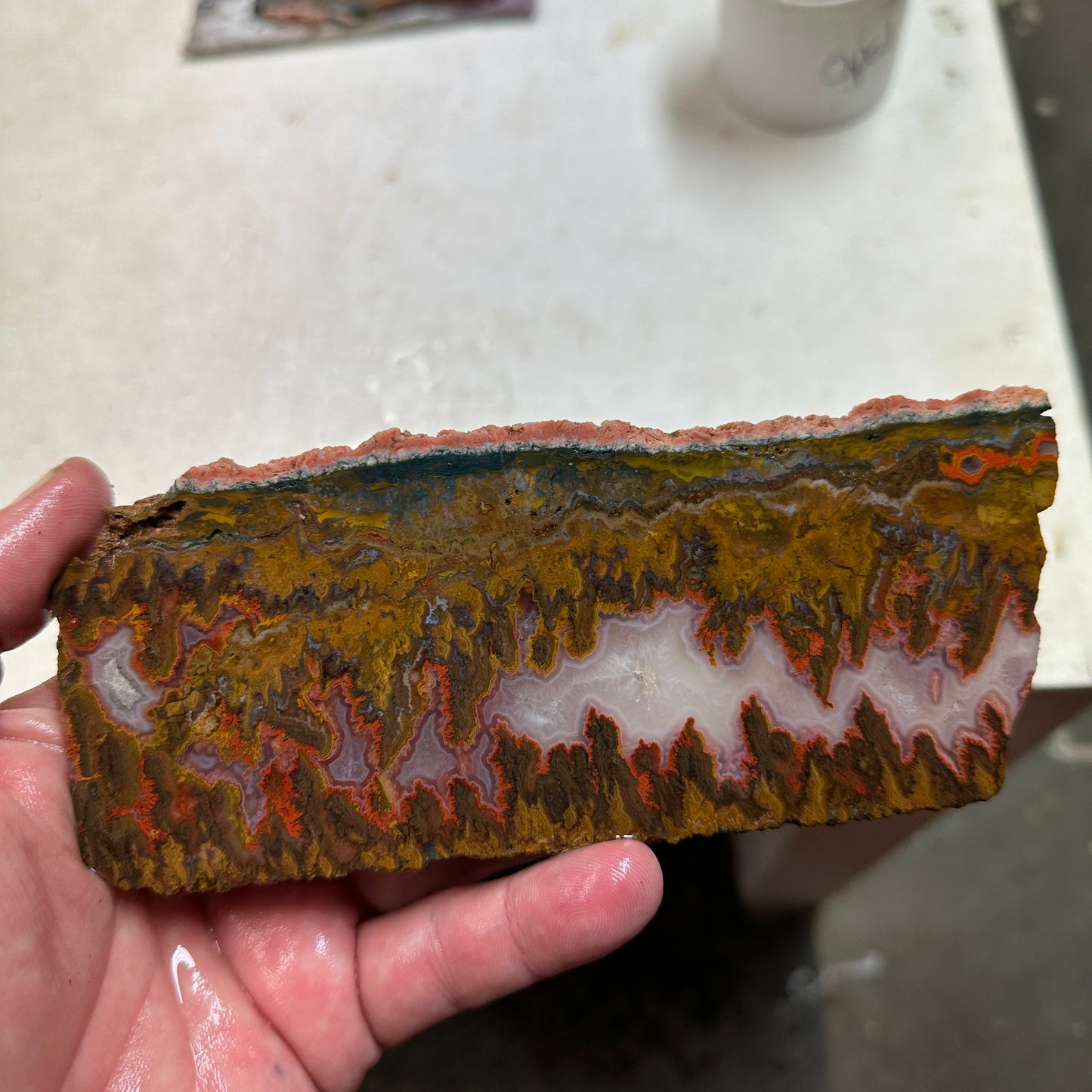 MOROCCAN SEAM AGATE Slab - 206 grams