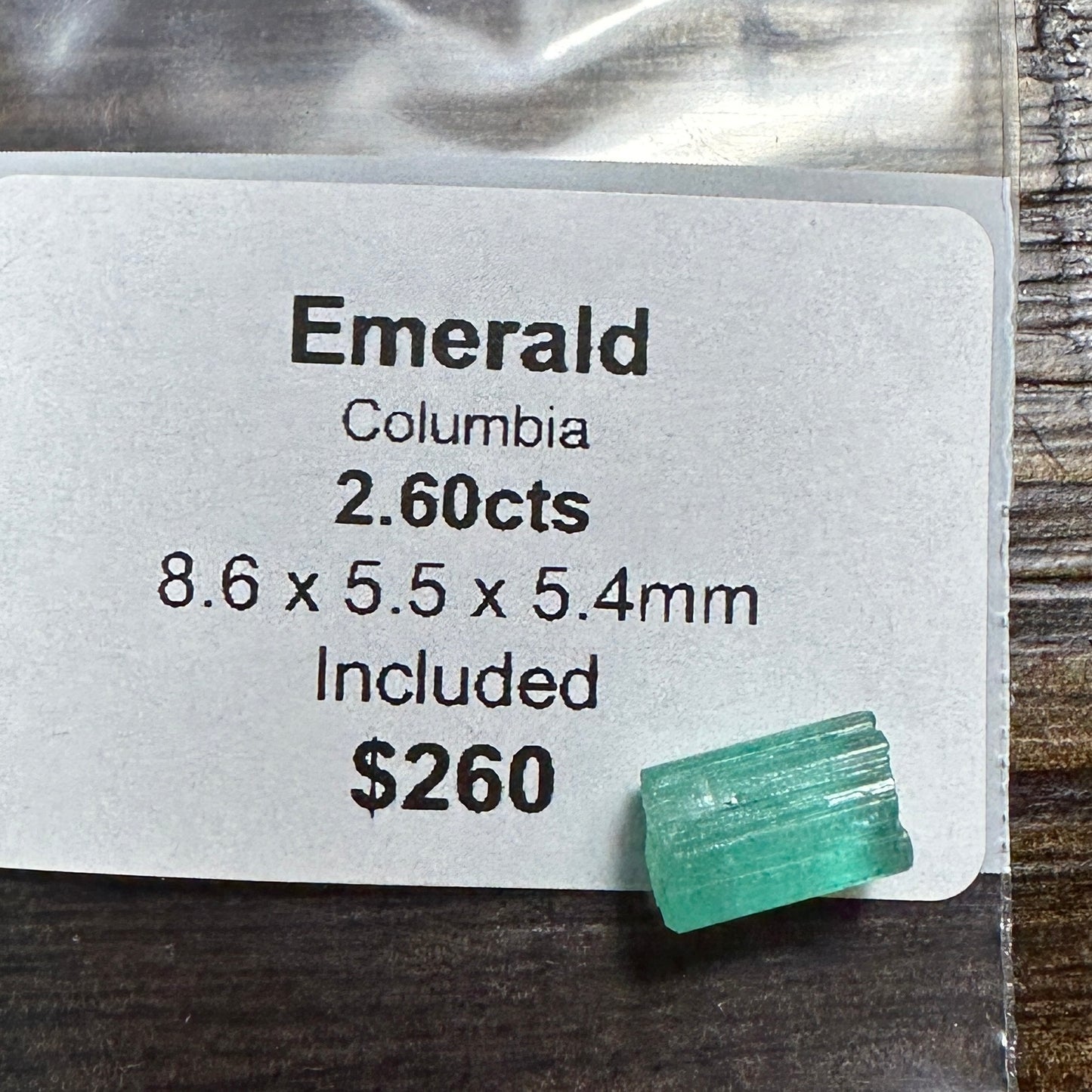 2.60ct COLUMBIAN EMERALD Facet Rough