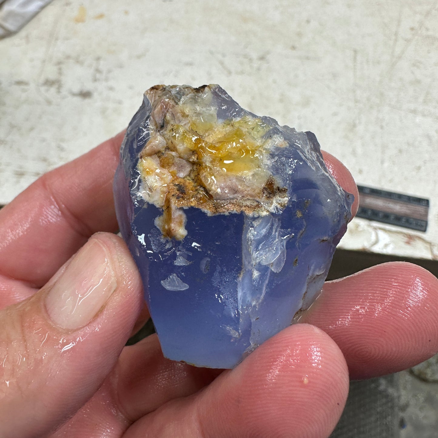 Ethiopian BLUE AGATE Rough - 80.3 grams