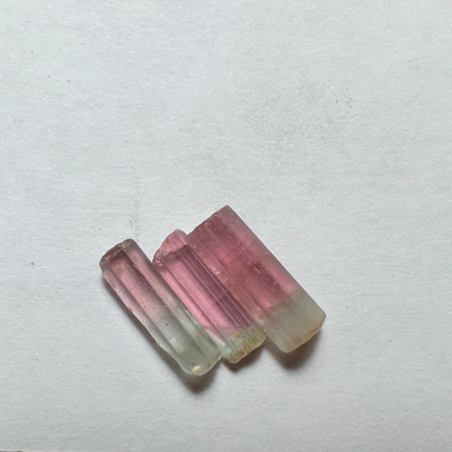 3pcs., 5.89cts TW of BiColor TOURMALINE Facet Rough