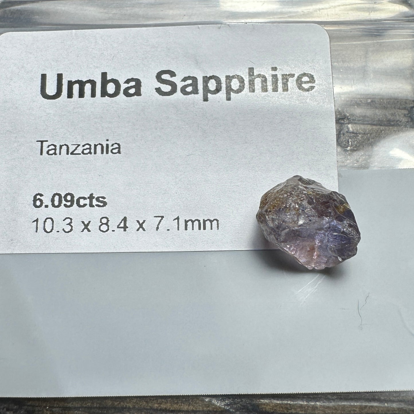 6.09ct UMBA SAPPHIRE Facet Rough