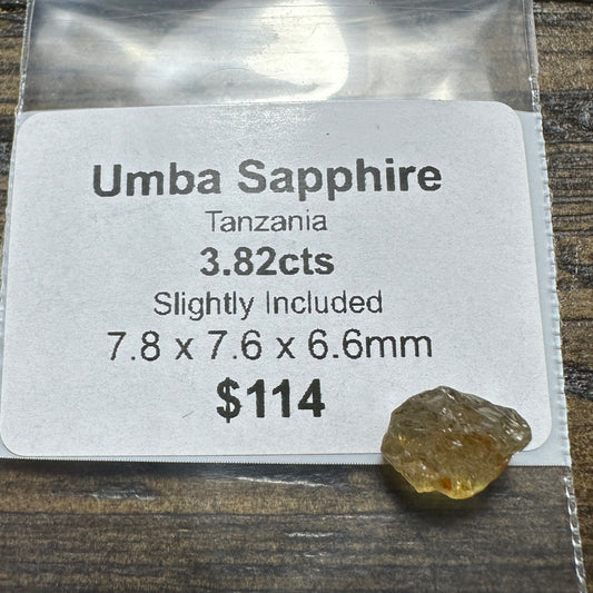 3.82ct UMBA SAPPHIRE Facet Rough