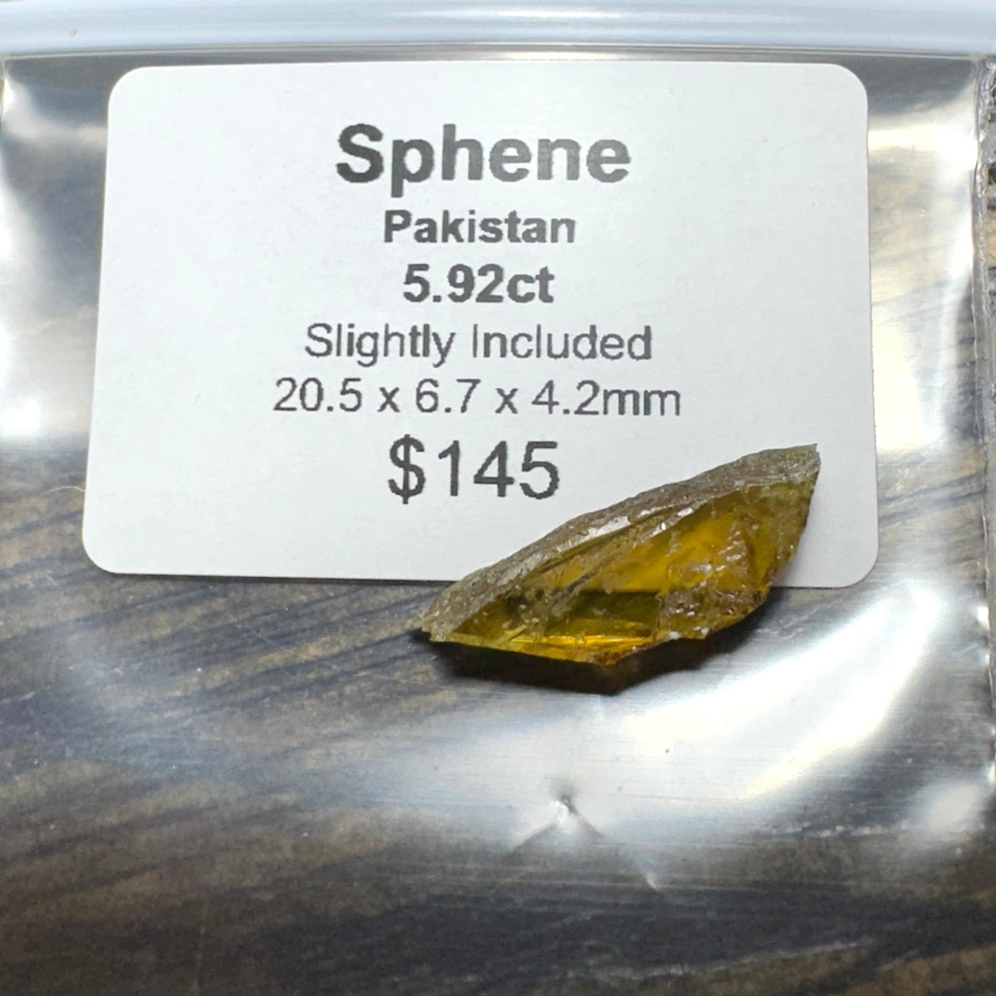 5.92ct SPHENE Facet Rough