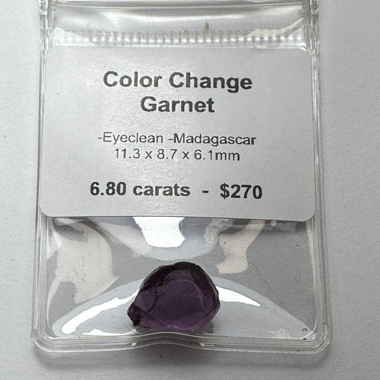 6.80ct COLOR CHANGE GARNET Facet Rough