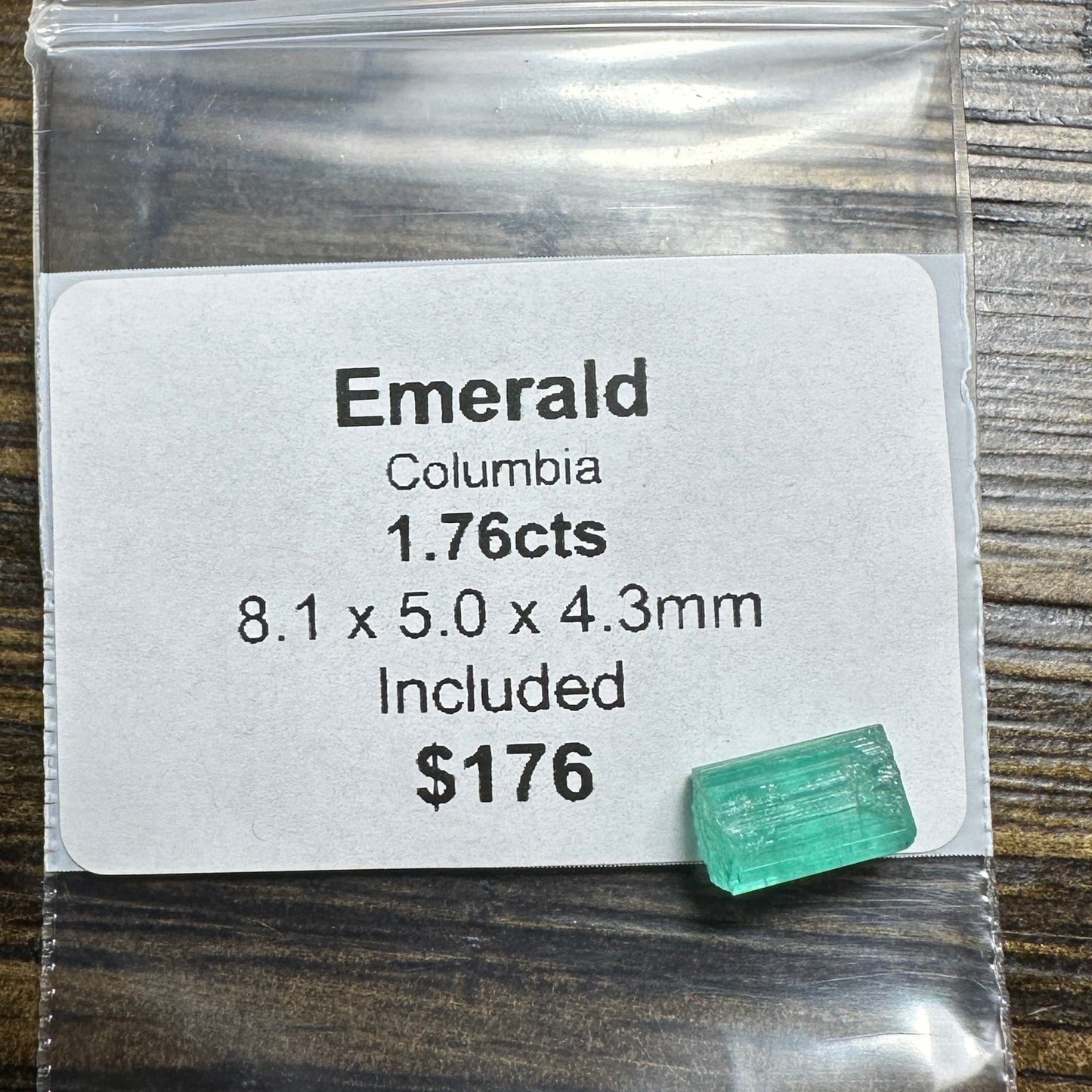 1.76ct COLUMBIAN EMERALD Facet Rough