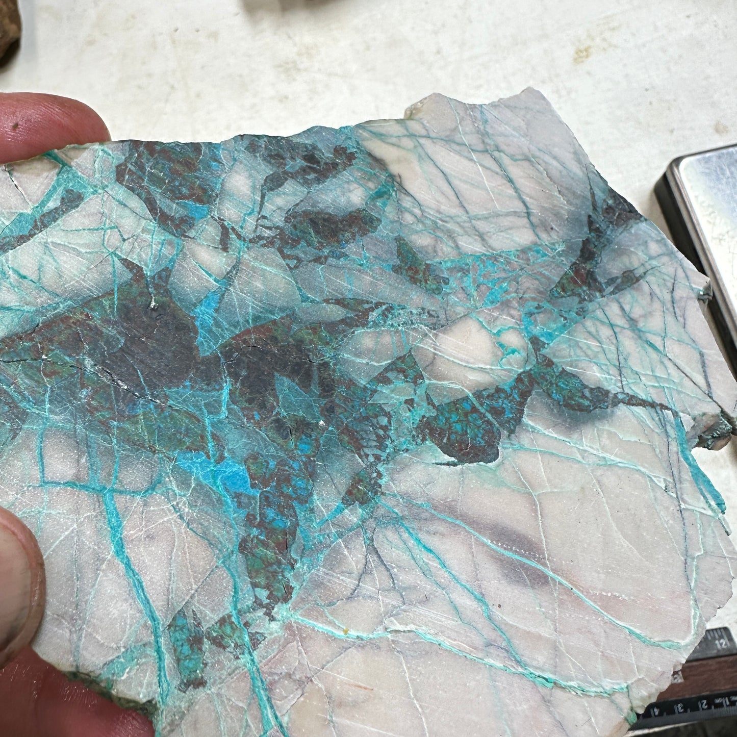 BLUE LIGHTNING CHRYSOCOLLA Slab - 341 grams