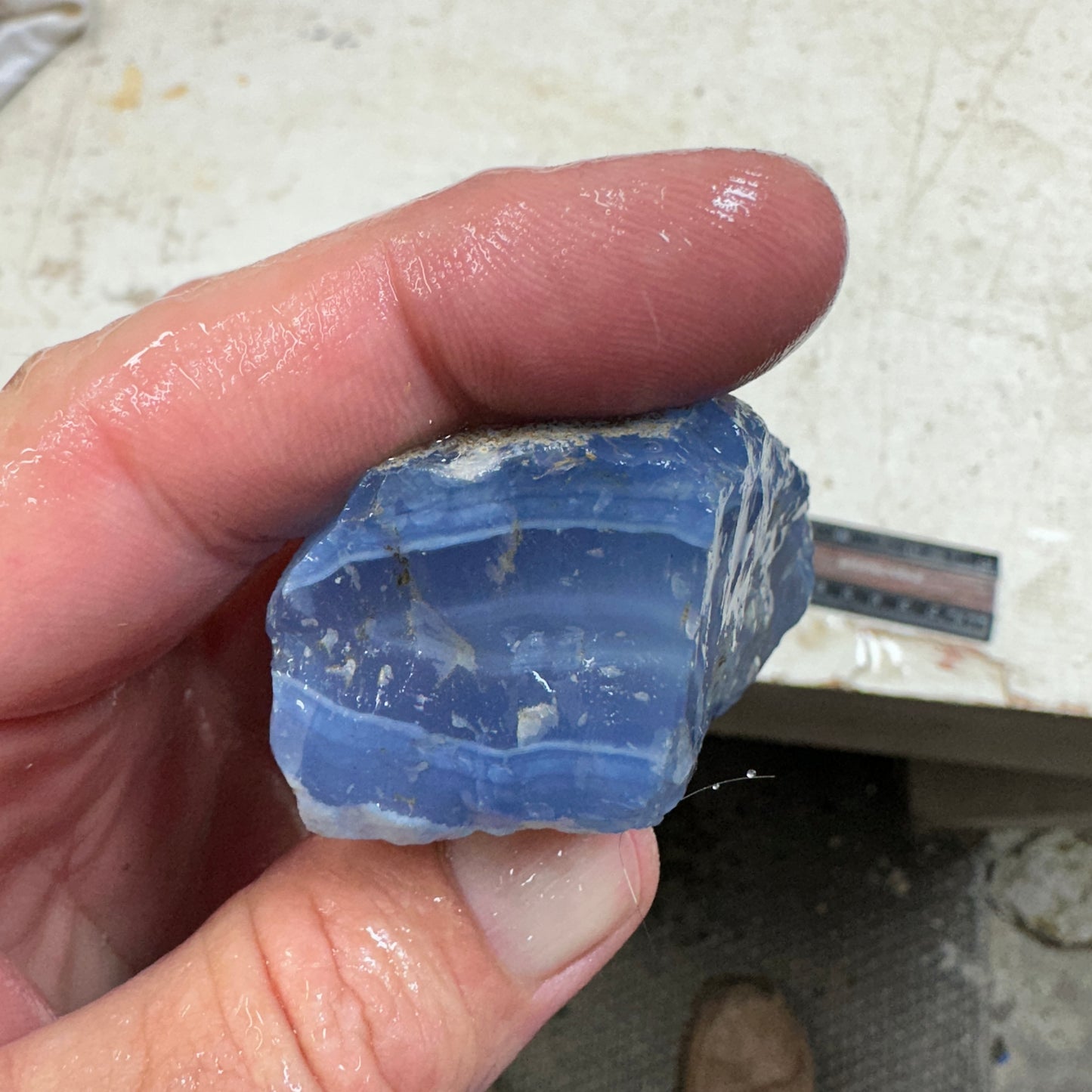 Ethiopian BLUE AGATE Rough - 162.8 grams