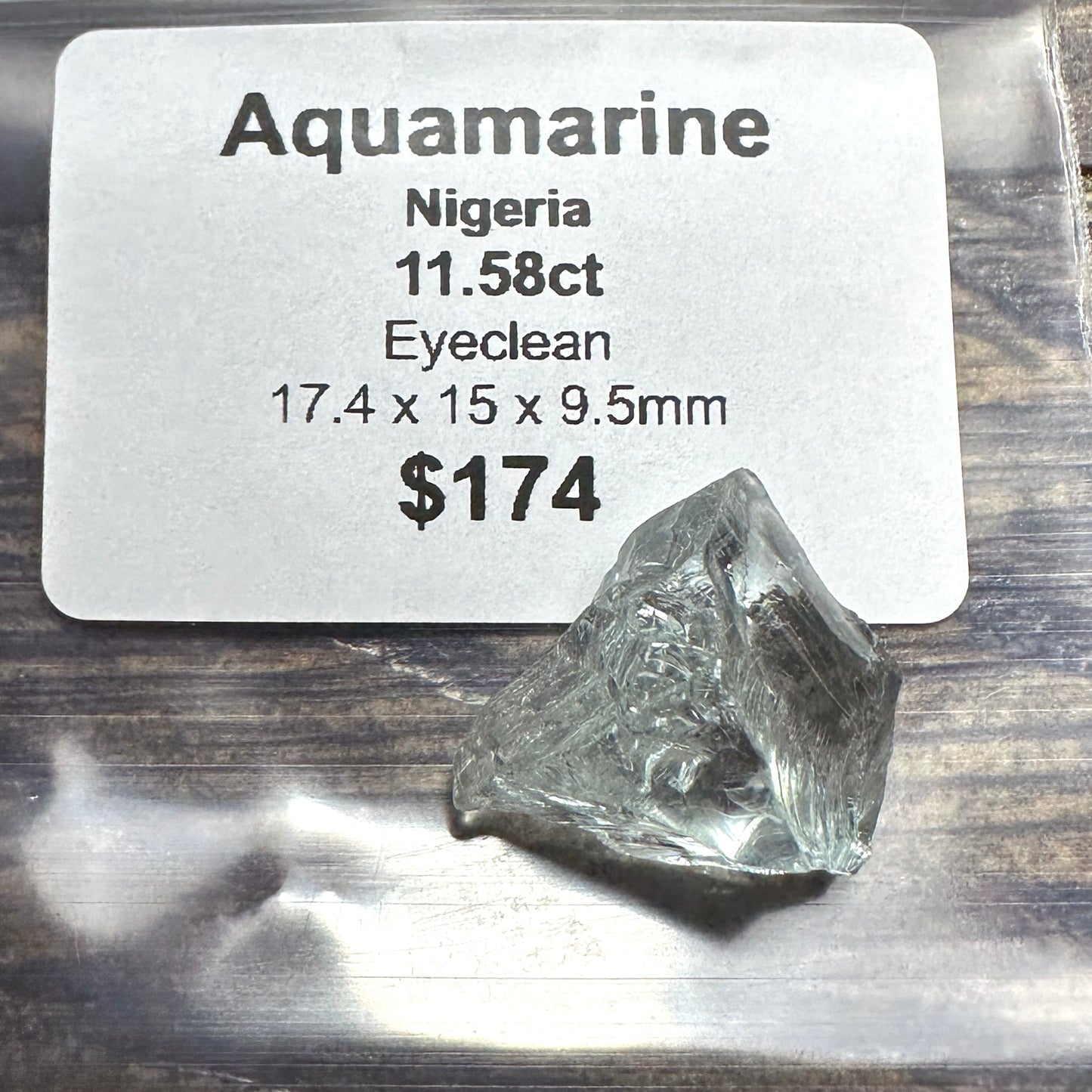 11.58ct AQUAMARINE BERYL Facet Rough