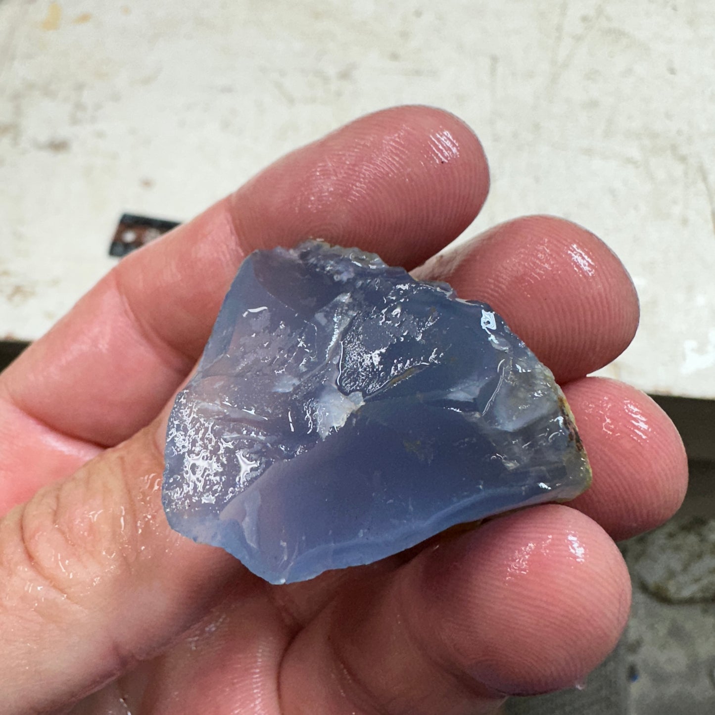Ethiopian BLUE AGATE Rough - 39.6 grams
