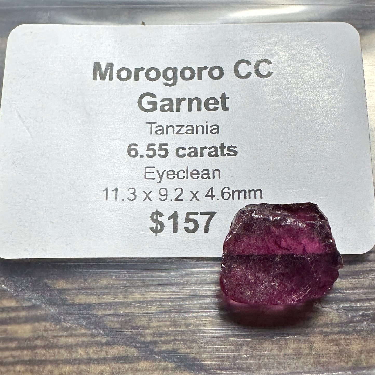 6.55ct MOROGORO GARNET Facet Rough