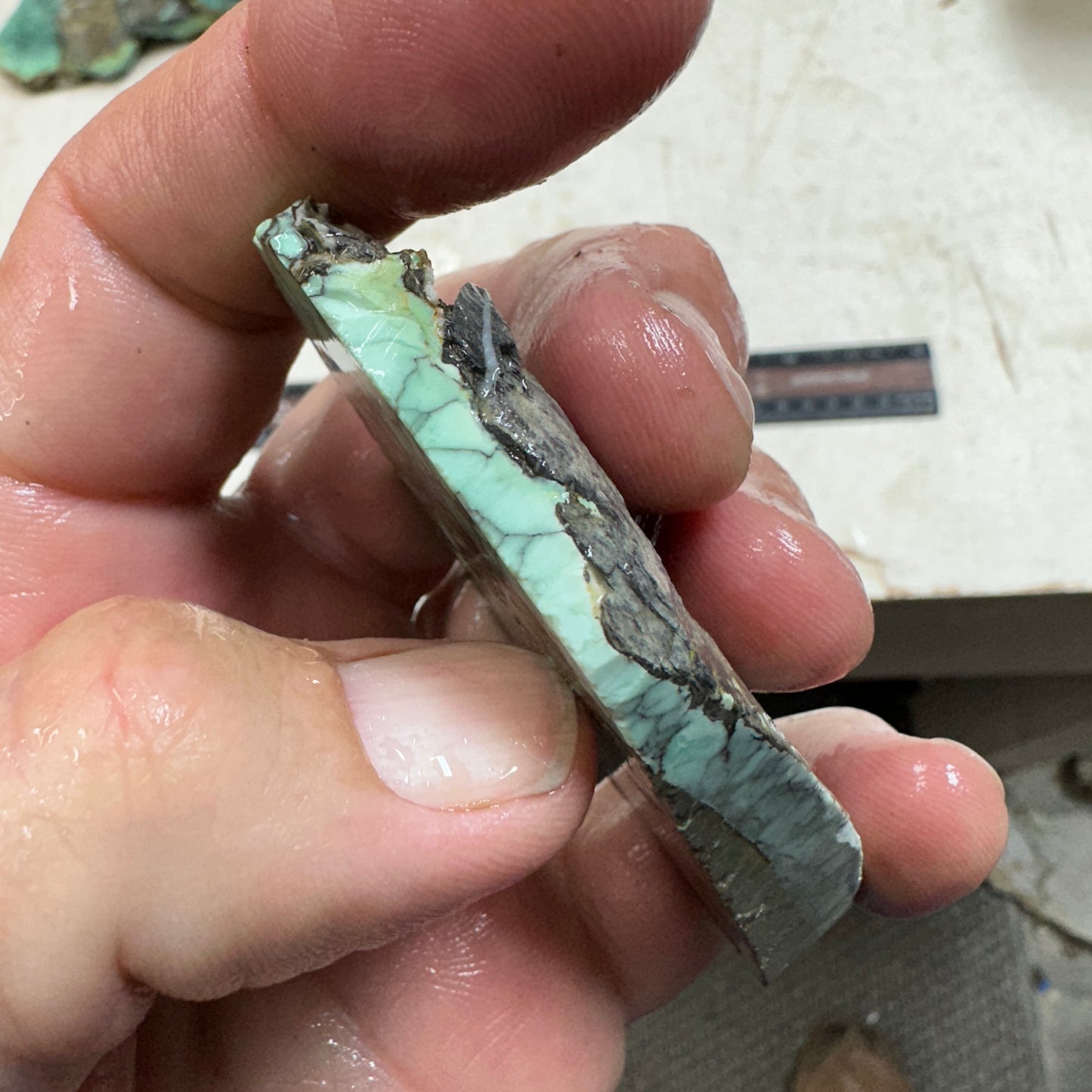 BROKEN ARROW VARISCITE Trimmed Rough Slab - 71 grams
