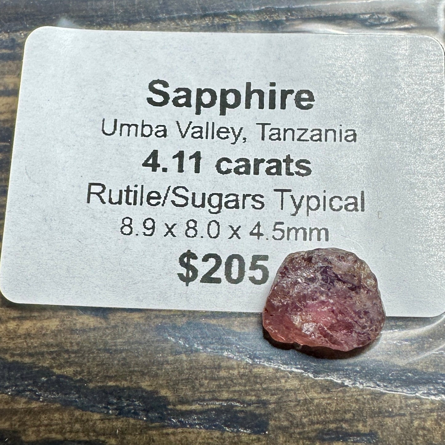 4.11ct UMBA SAPPHIRE Facet Rough